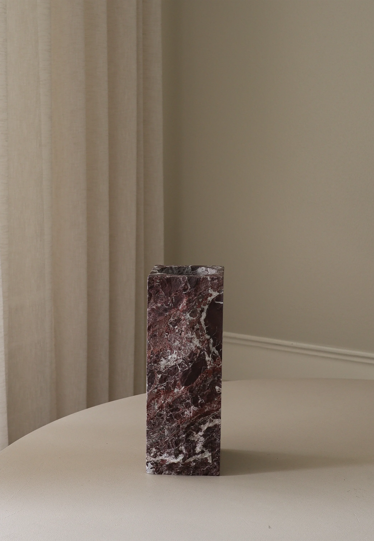 Medium Rosso Levanto Marble Edge Vase