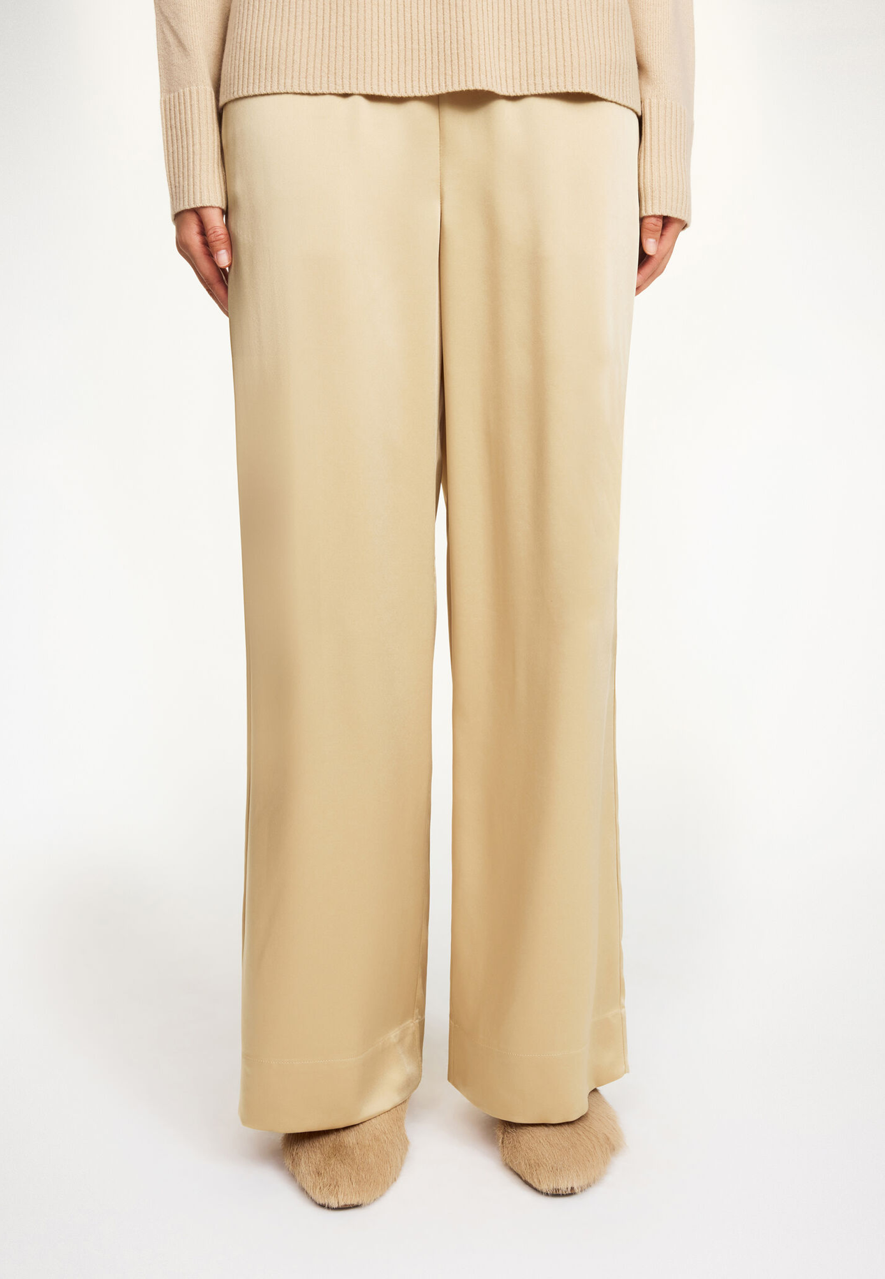 Cabello Wide Leg Fit Hose | Old Beige