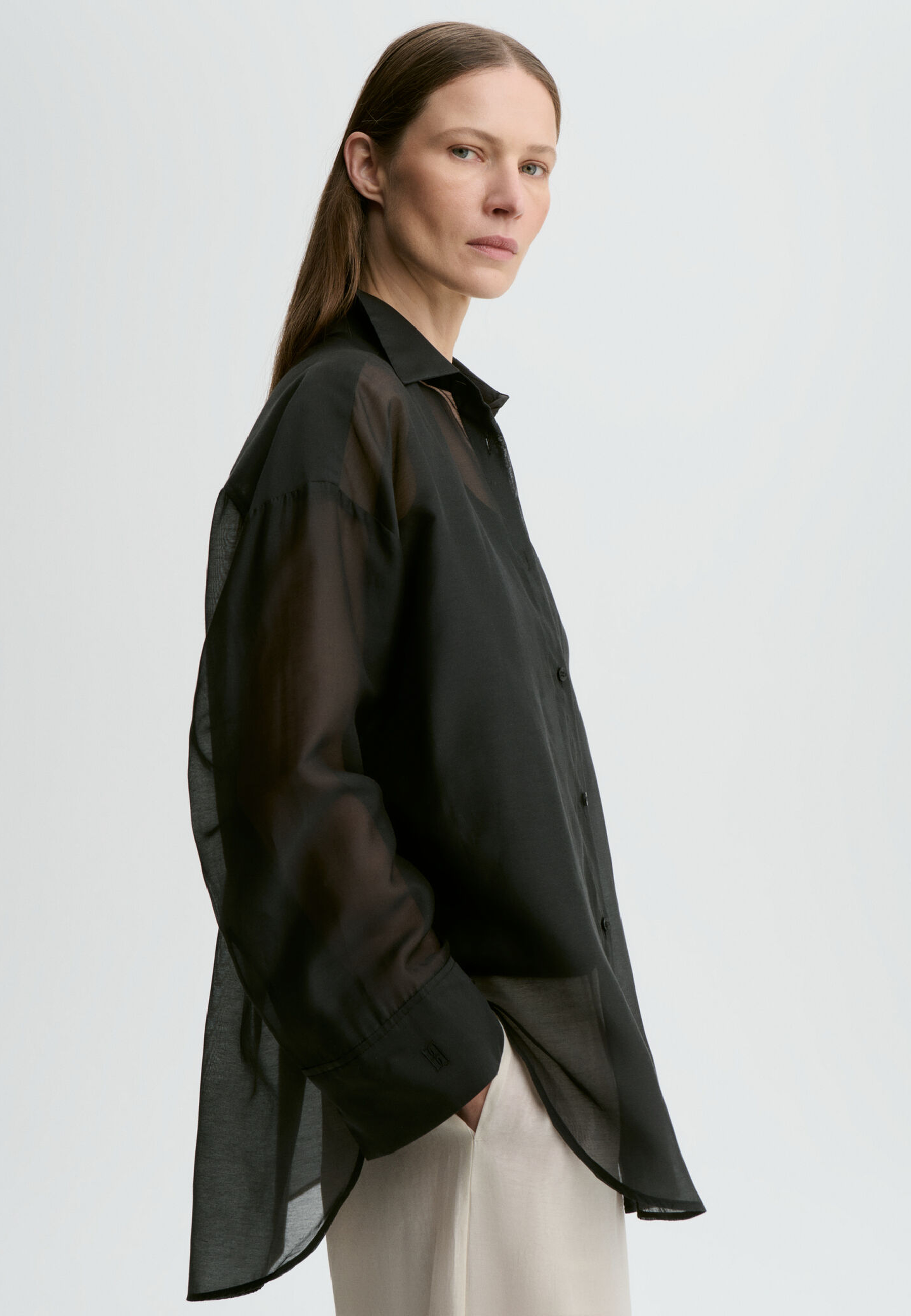 Derris Bluse | Soft Organza Black