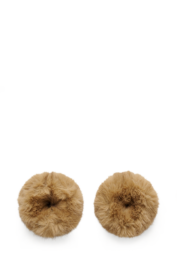 Elbie Fake Fur Scrunchies | Tannin