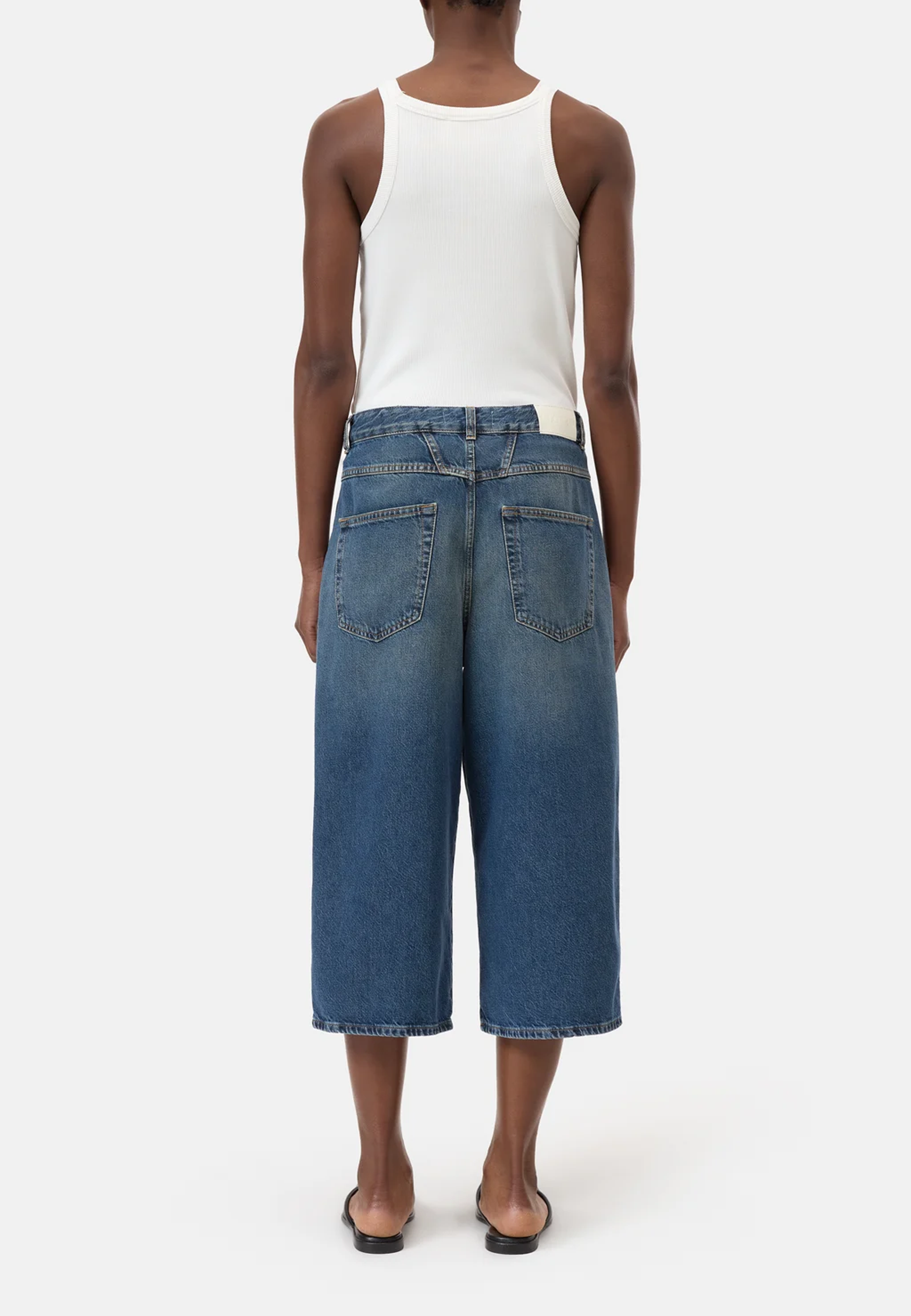 C92999 Baggy Bermuda Jeans | Dark Blue