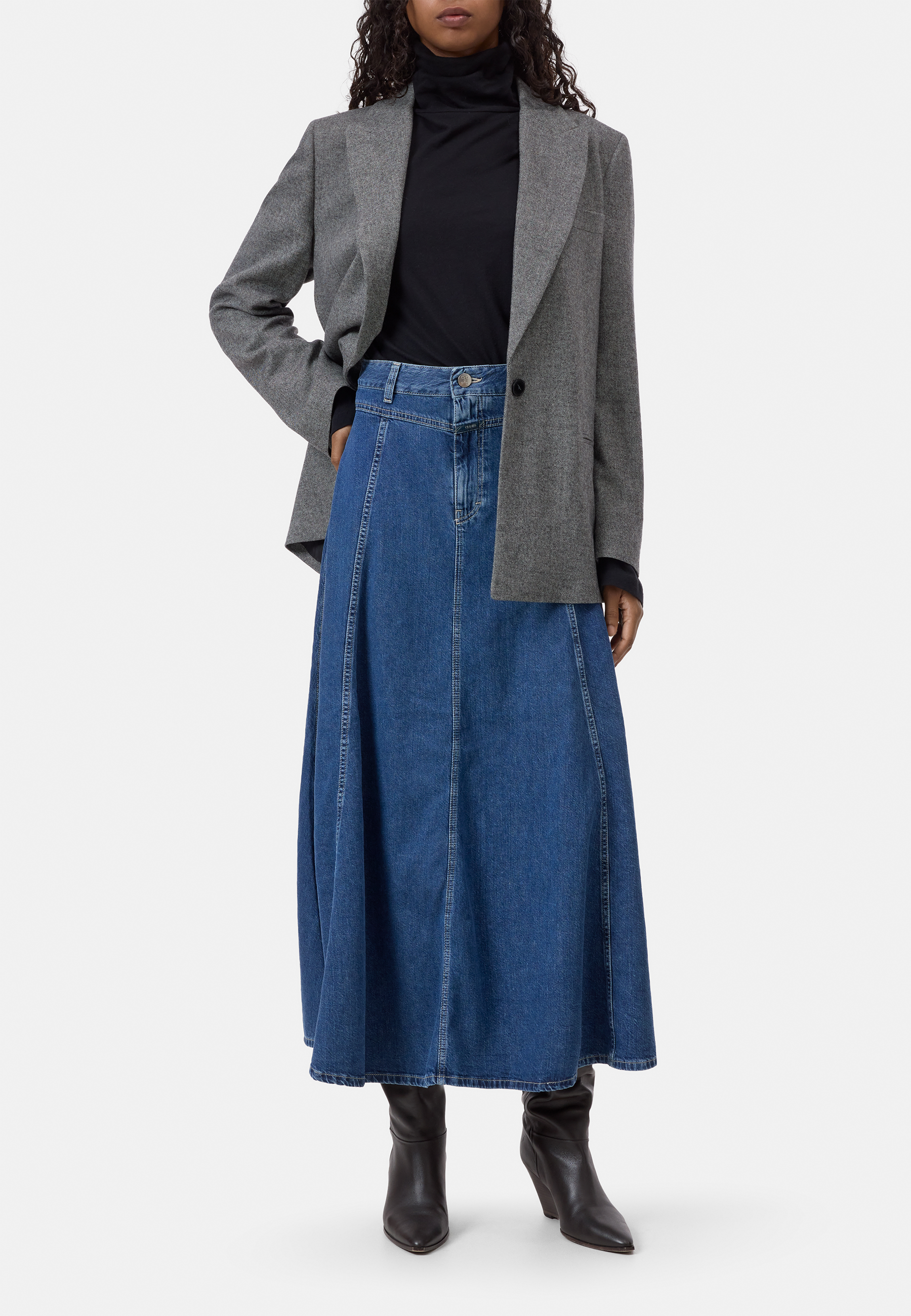 C93818 Maxi Jeans Rock | Dark Blue