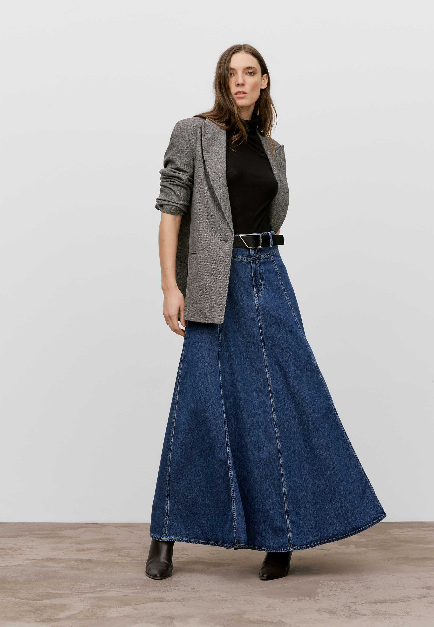 C93818 Maxi Jeans Rock | Dark Blue
