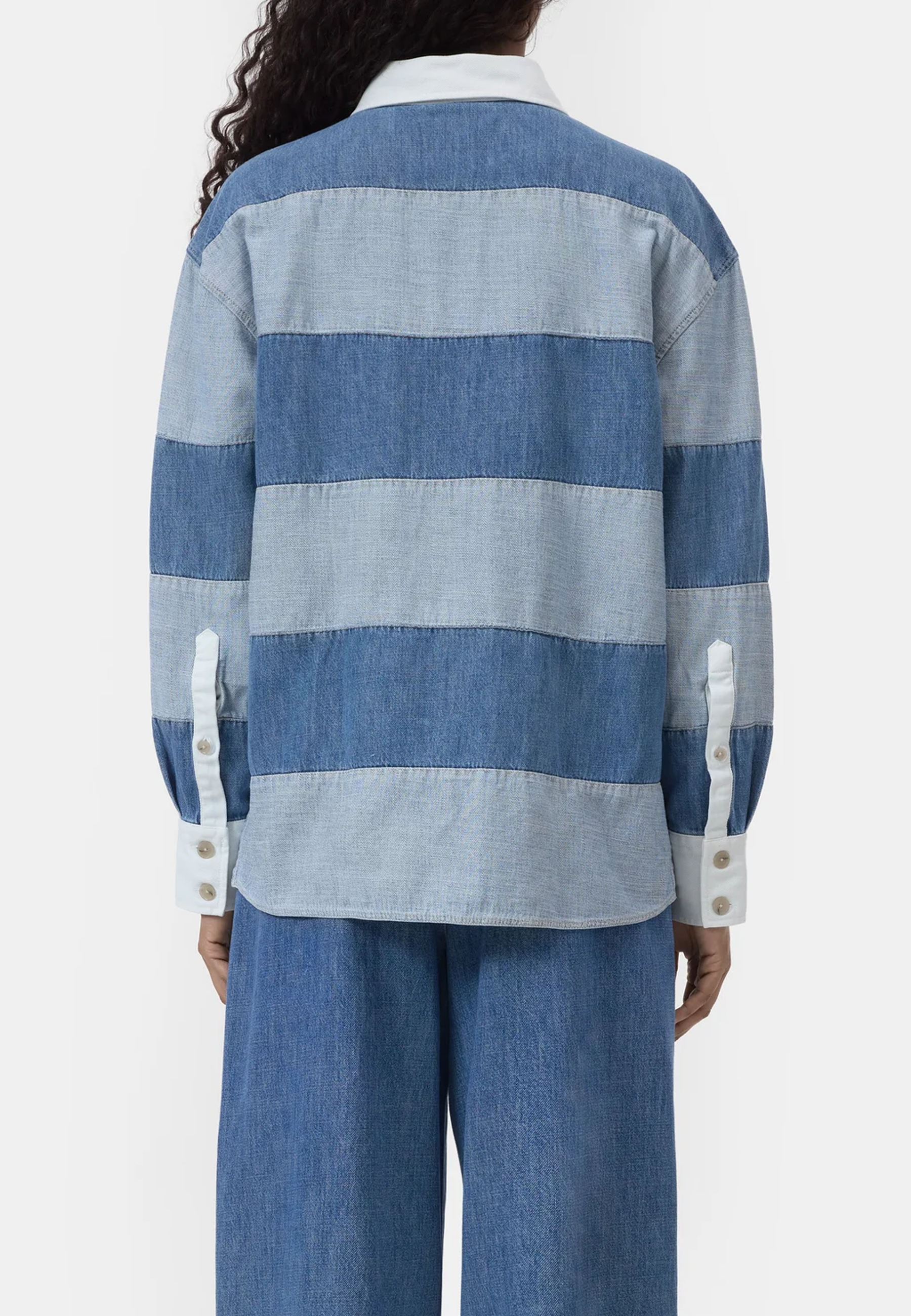 C94350 Striped Rugby Poloshirt | Light Blue