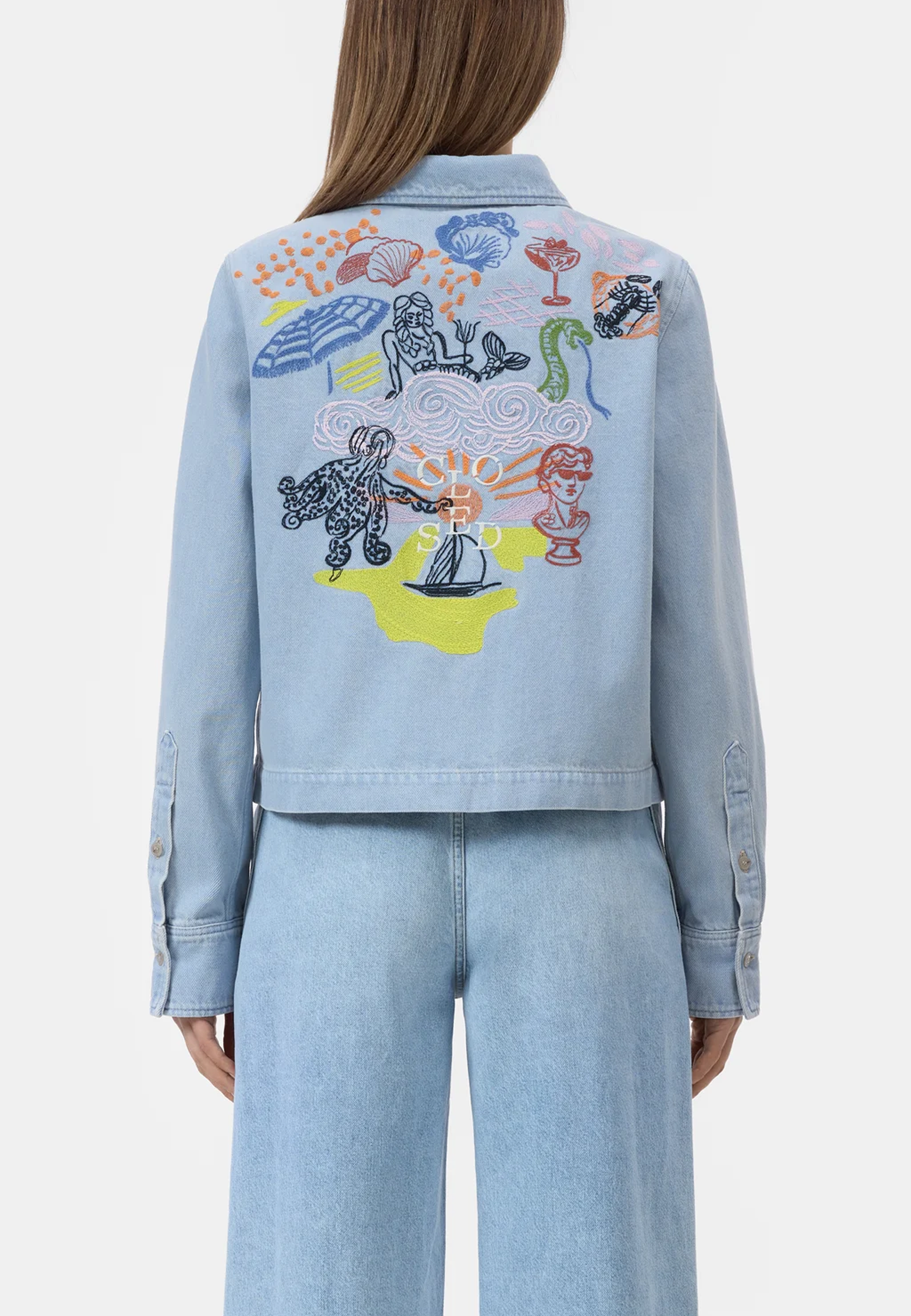 C94375 Beskåret klassisk bluse | Lyseblå