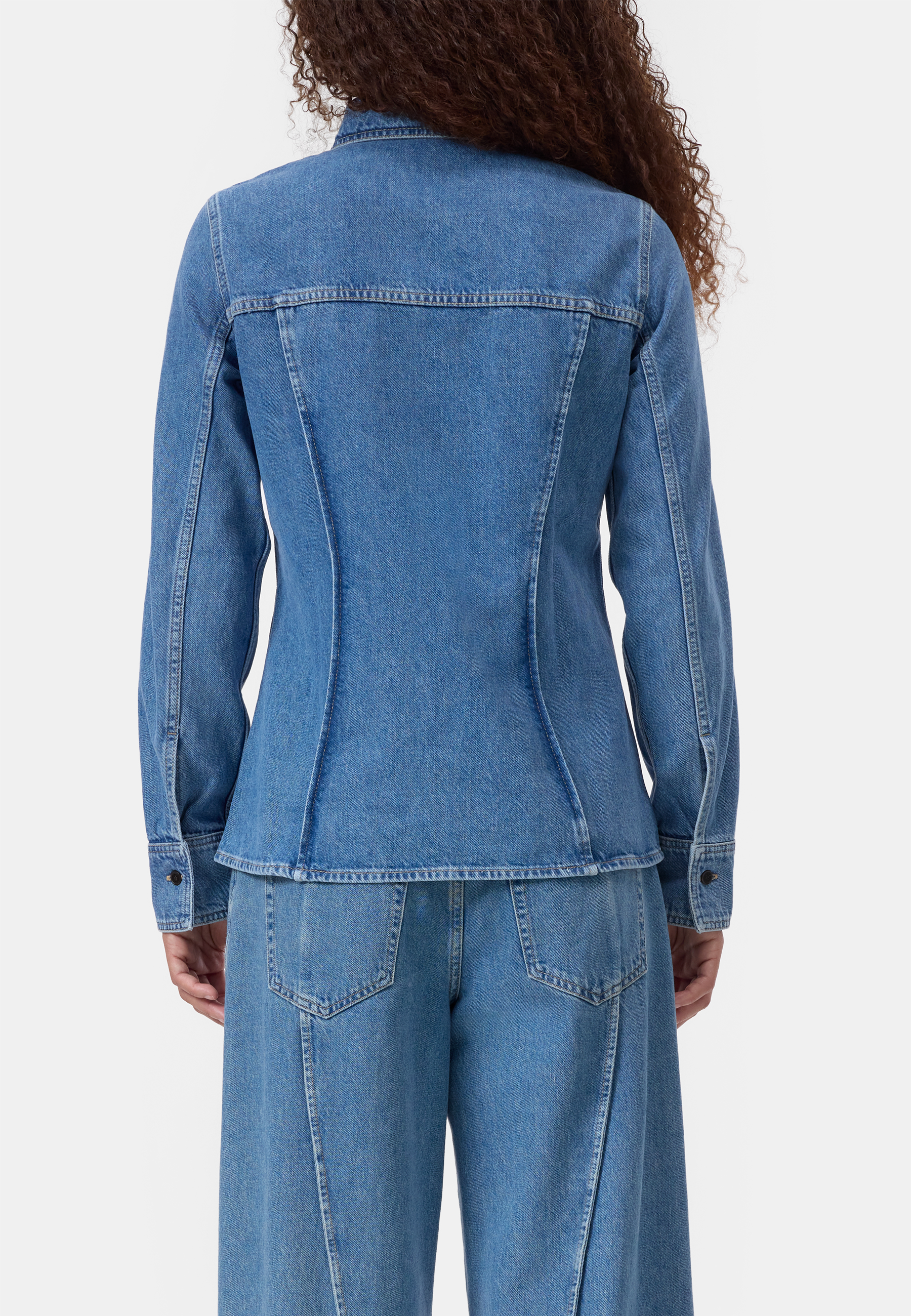 C94445 Seaming Bluse | Mid Blue