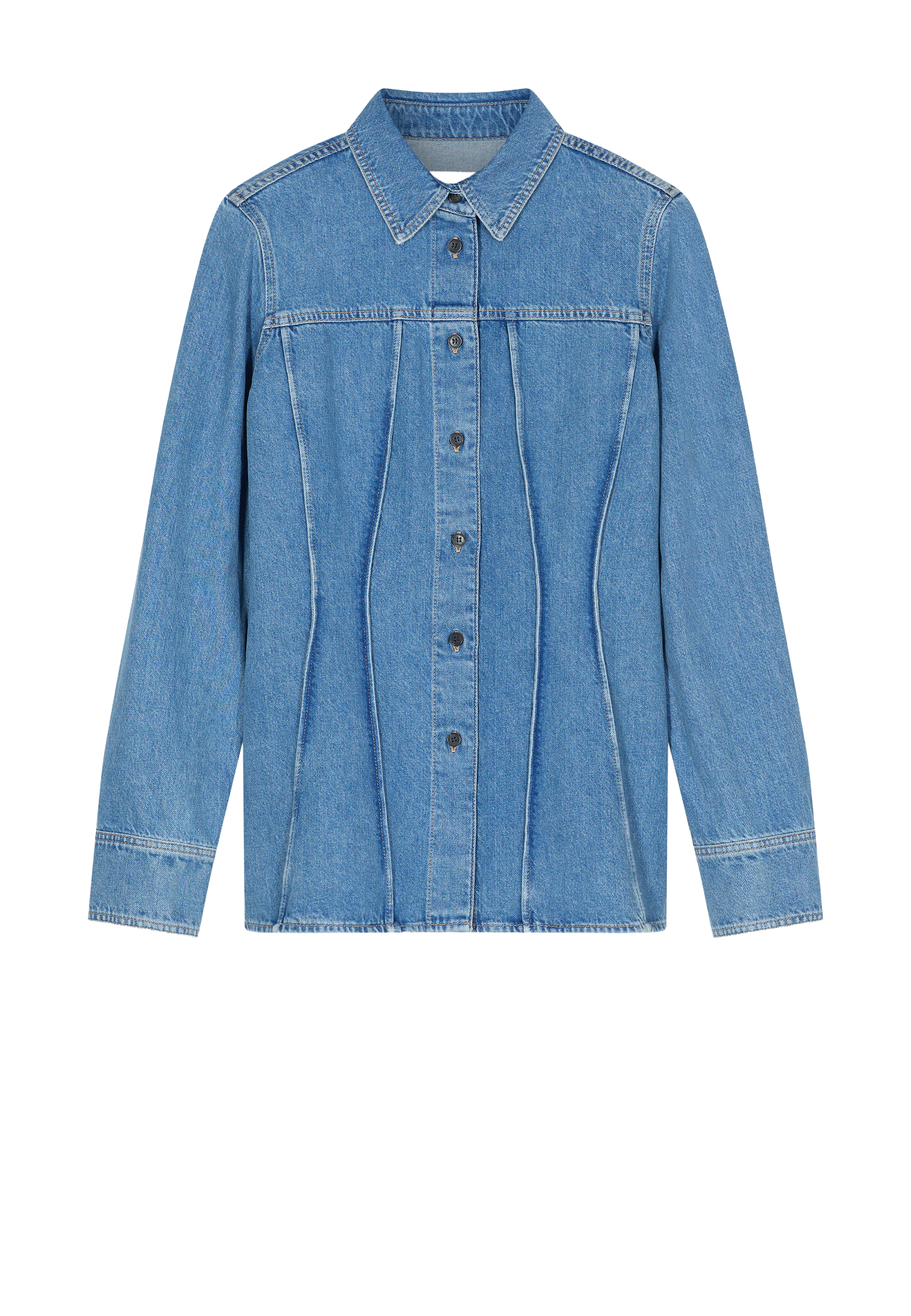 C94445 Seaming Bluse | Mid Blue