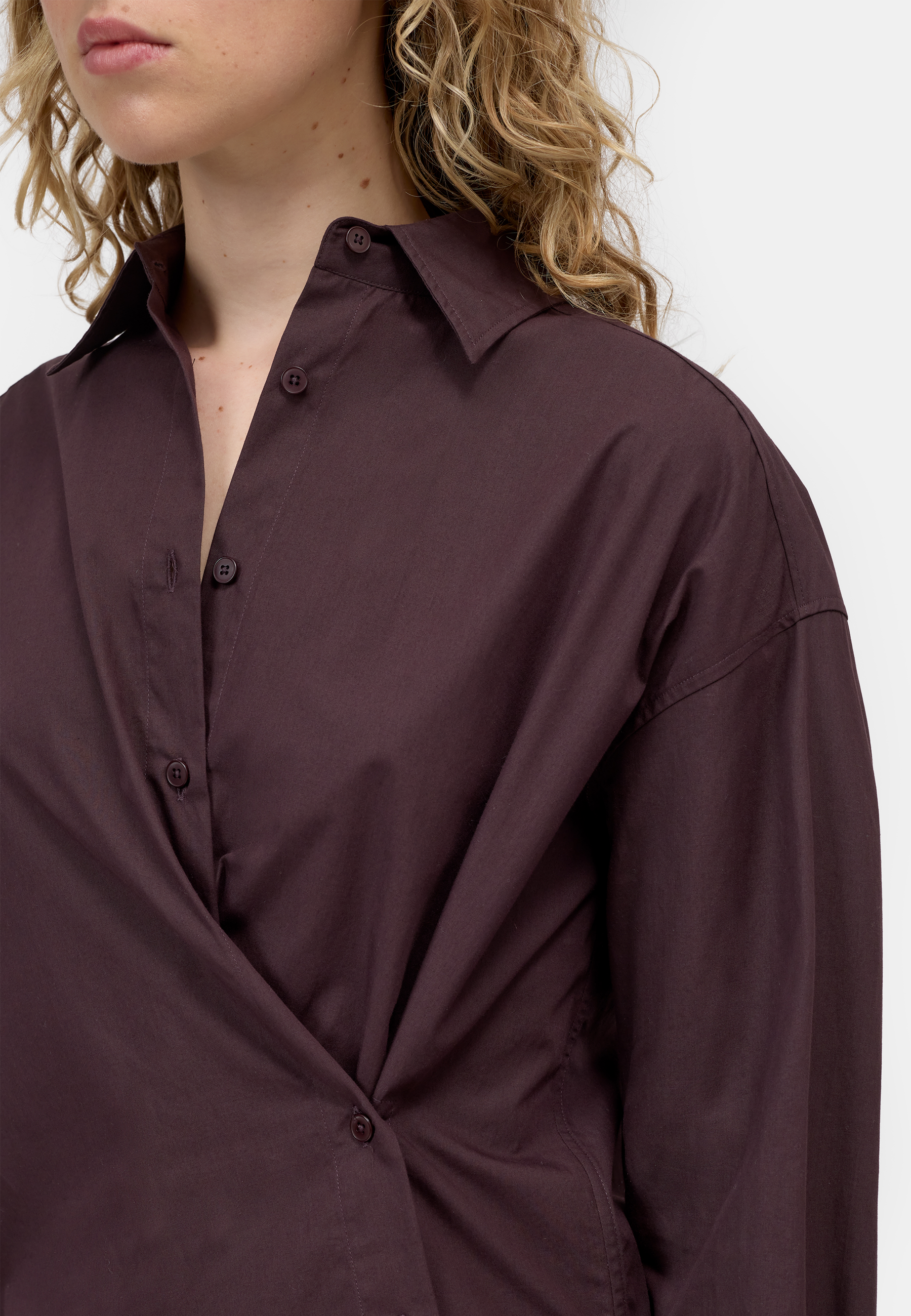 C94576 Wickelbluse | Cinder Brown