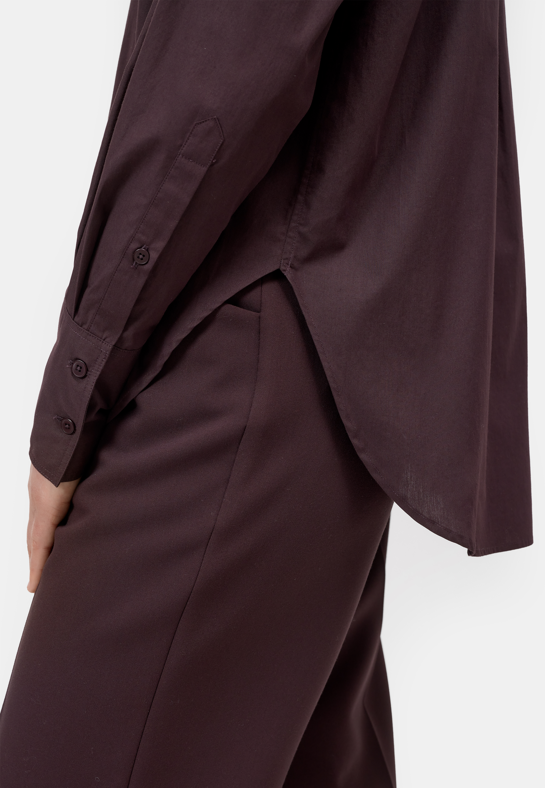 C94576 Wickelbluse | Cinder Brown