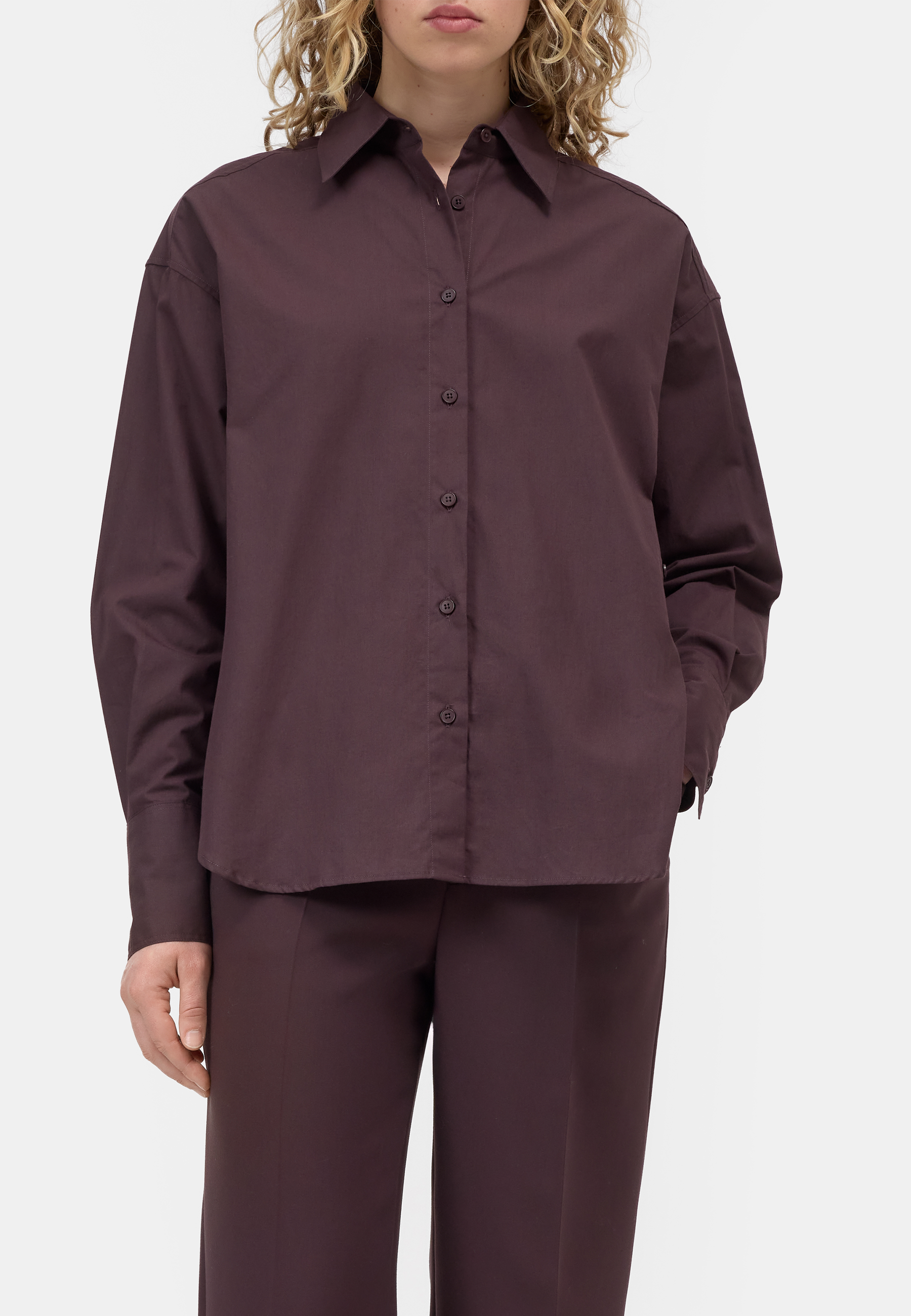 C94576 Wickelbluse | Cinder Brown