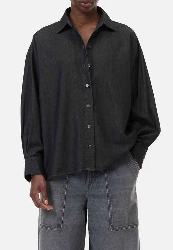 C94619 Denim Bluse | Mid Grey Melange