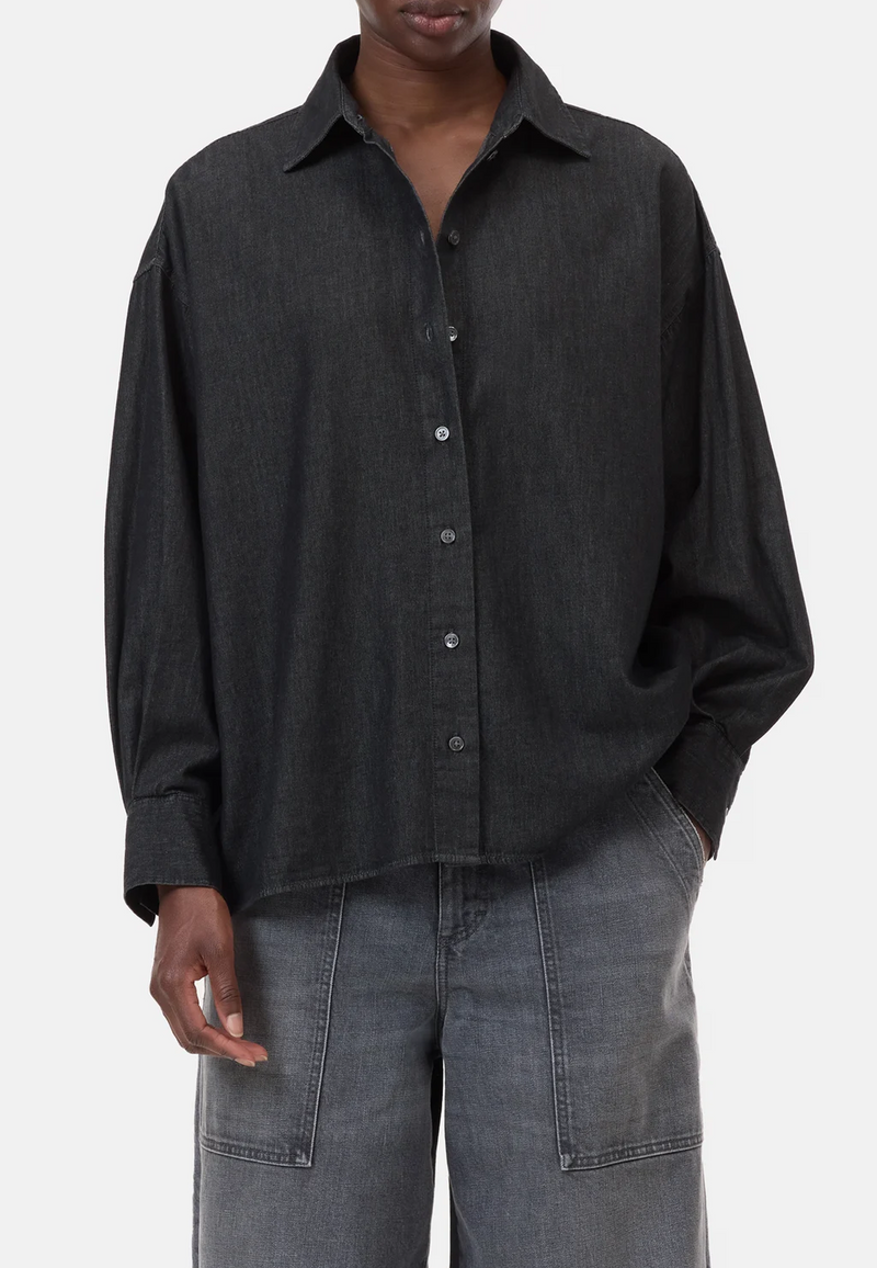 C94619 Denim Bluse | Mid Grey Melange