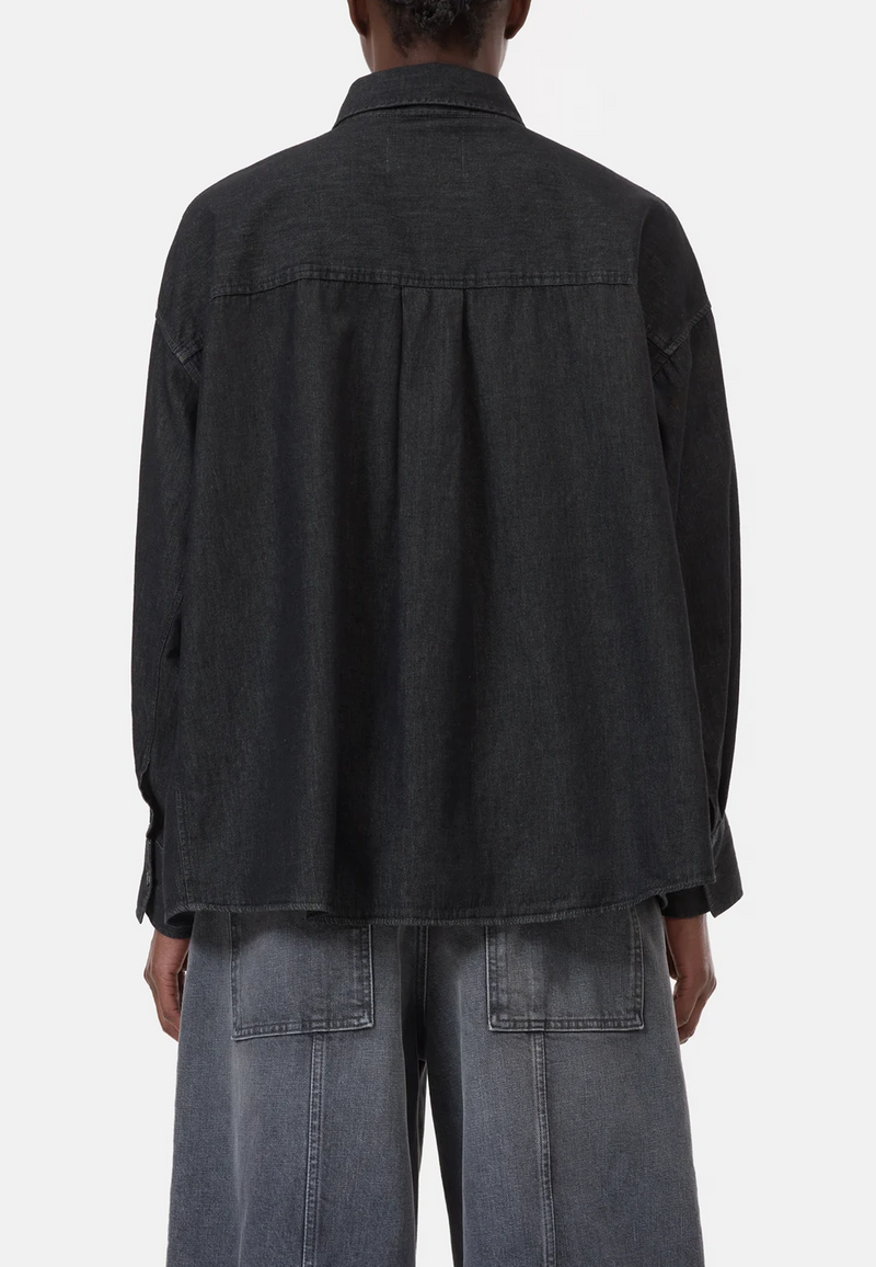 C94619 Denim Bluse | Mid Grey Melange