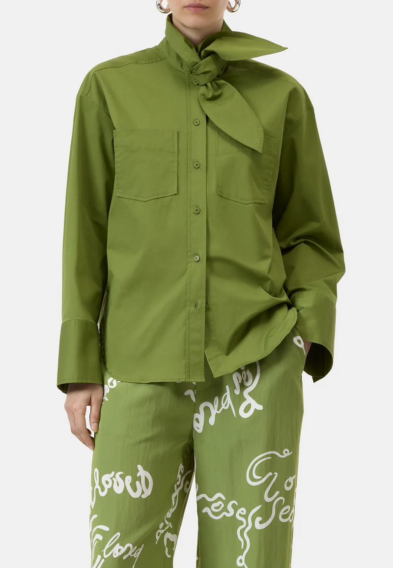 C94789 Scarf Bluse | Pistacchio Green