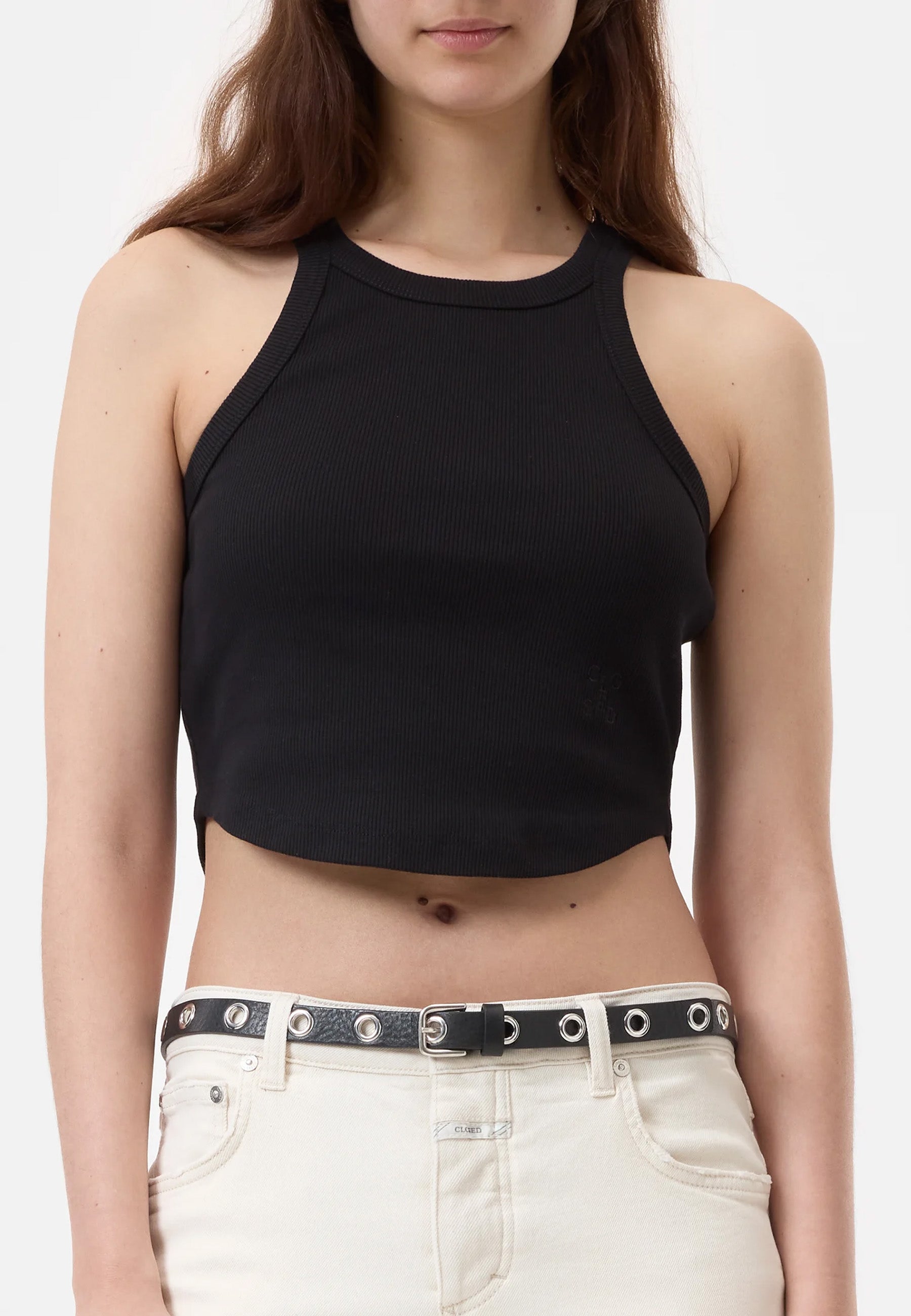 C95008 Curved Hem Top | Black