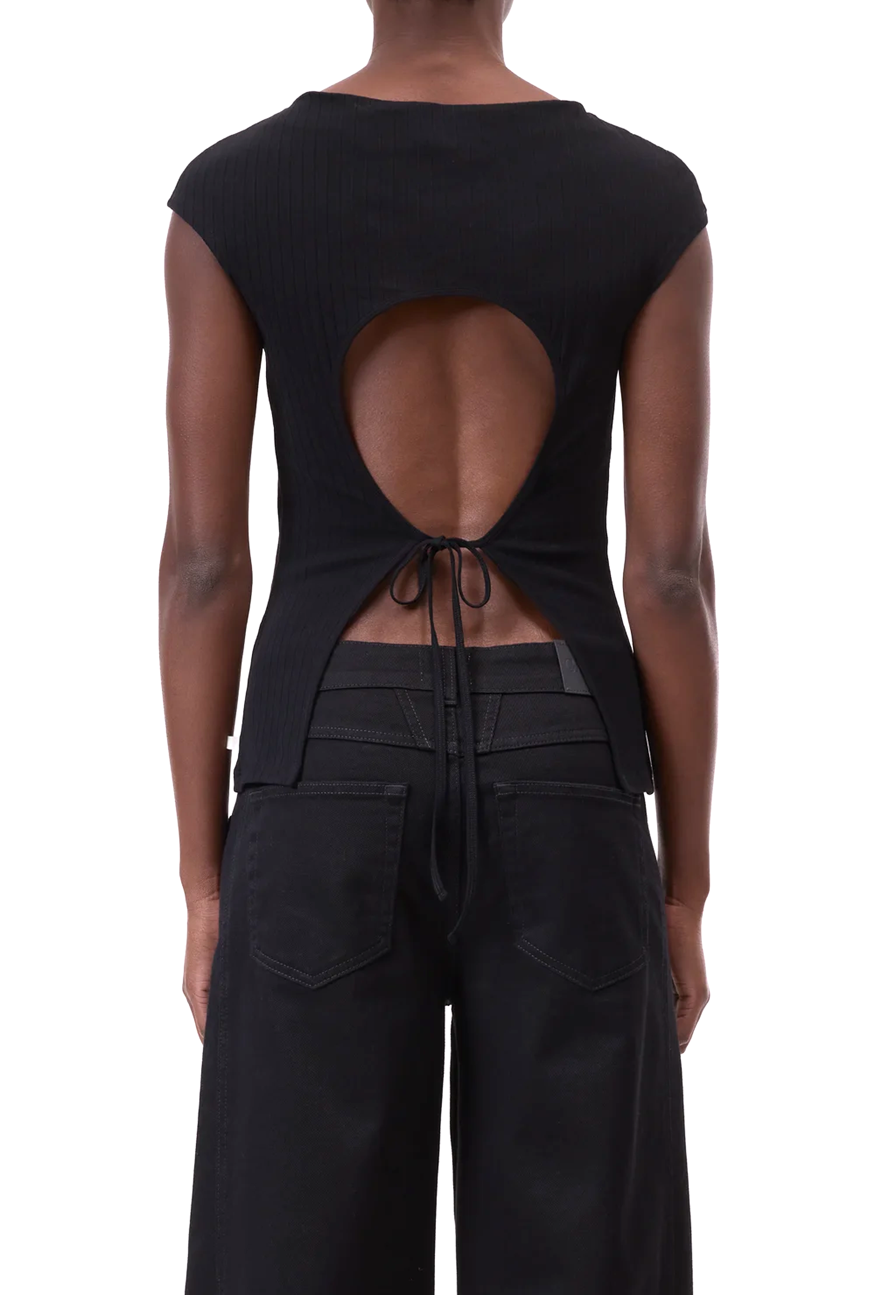 C95013 Open Back T-Shirt | Black