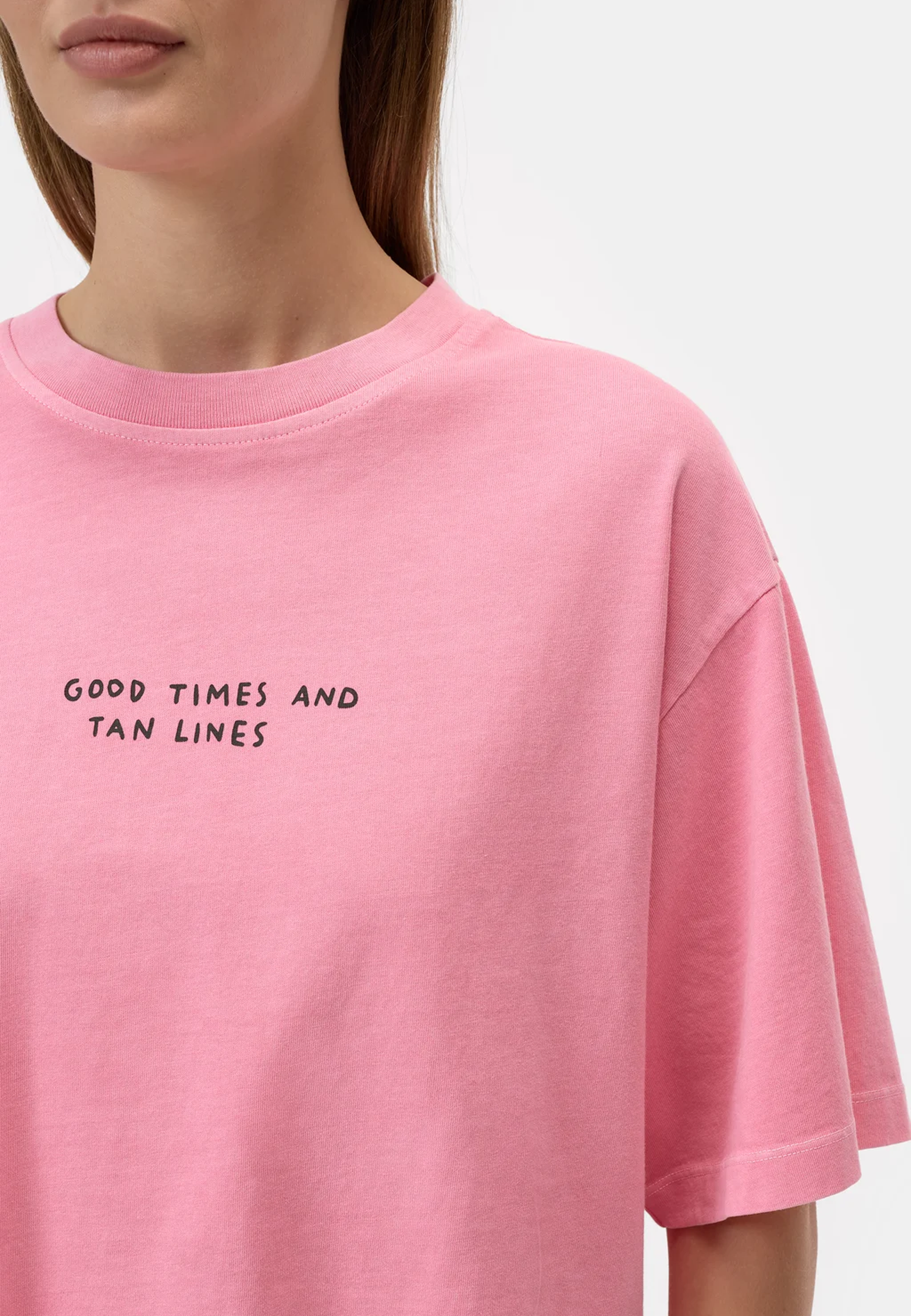 C95303Cropped Boxy T-Shirt | Peony pink