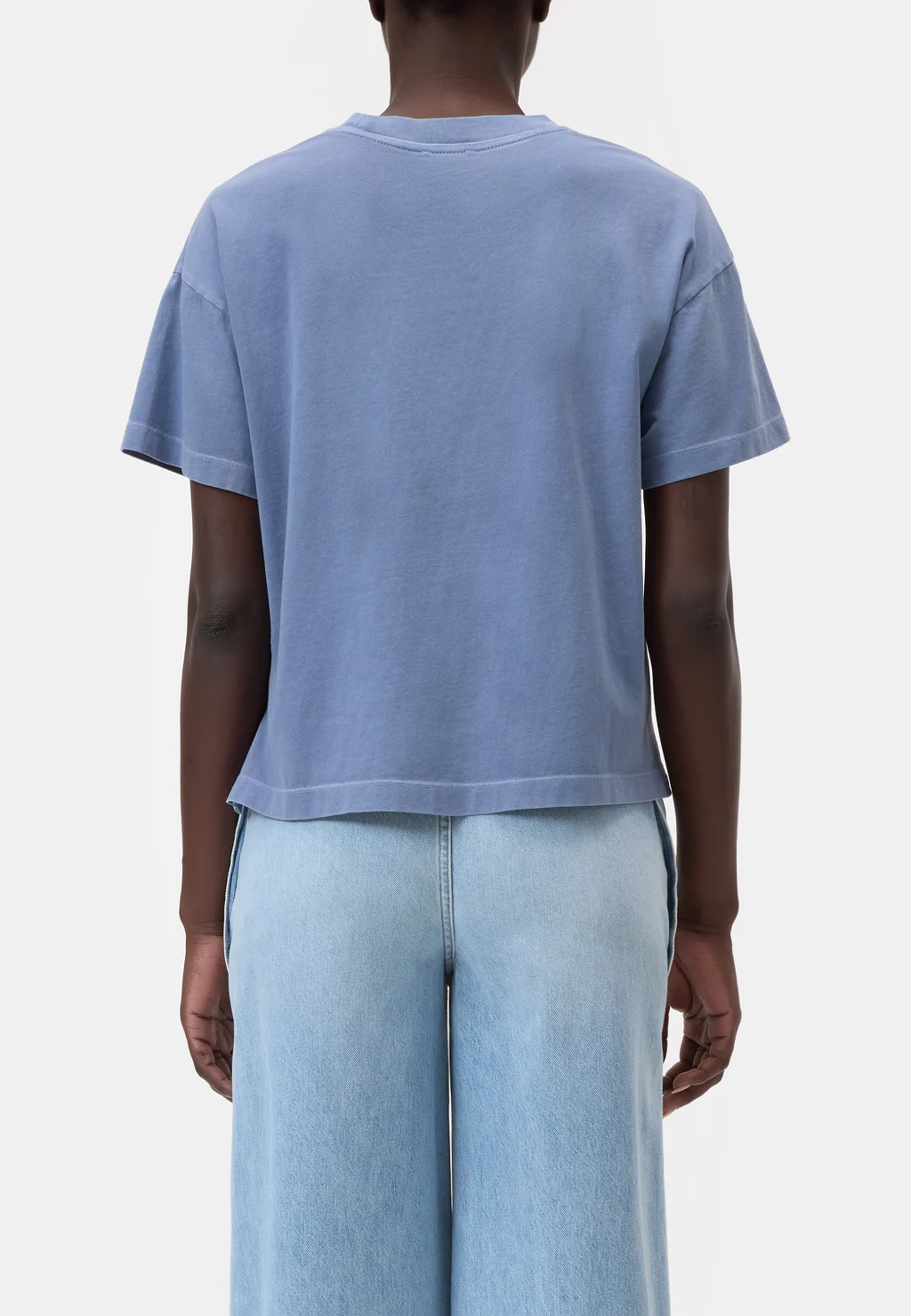 C95561 Slit T-Shirt | Stone Blue