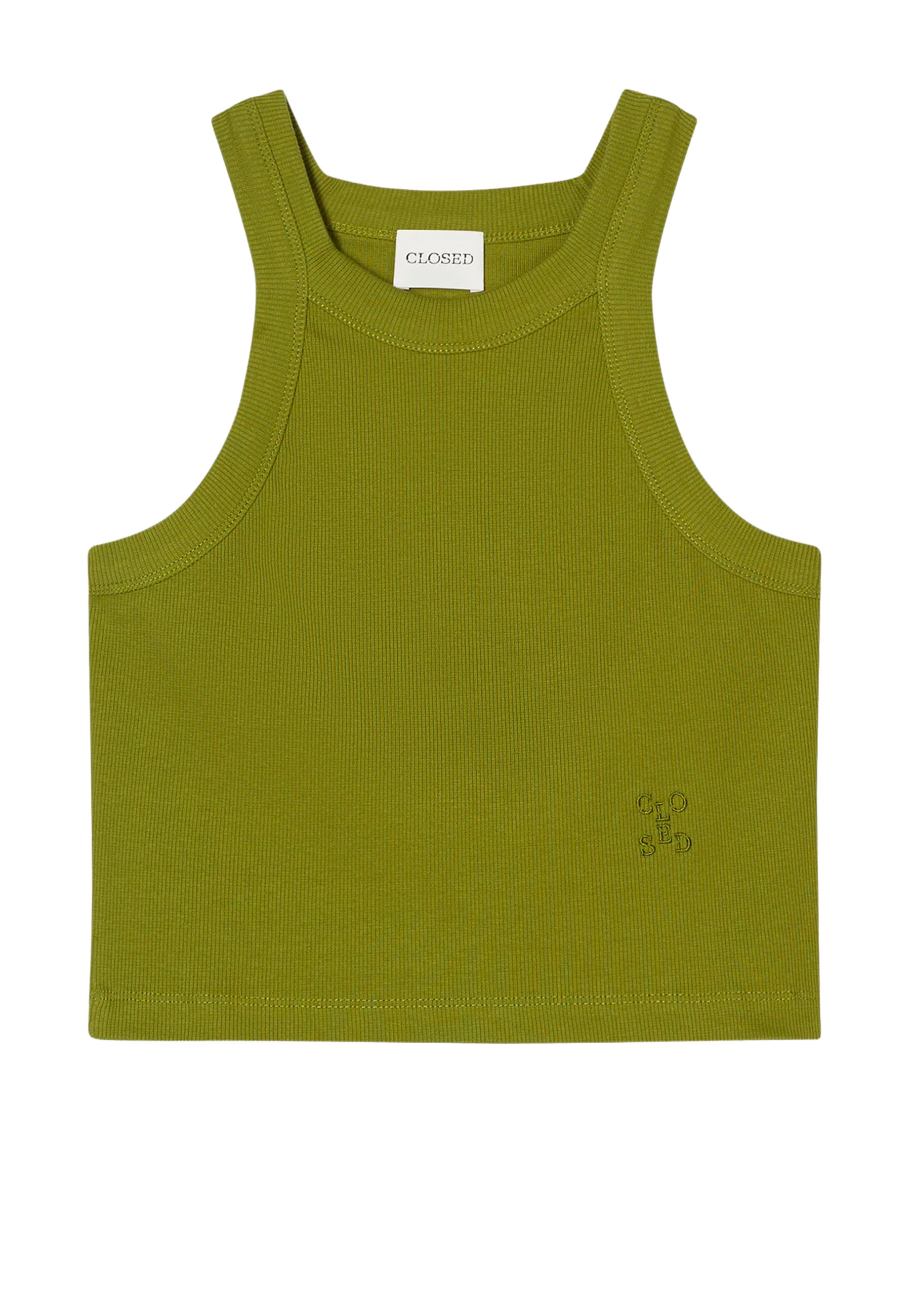 C95568 Cropped Racer Tank Top | Pistacchio Green