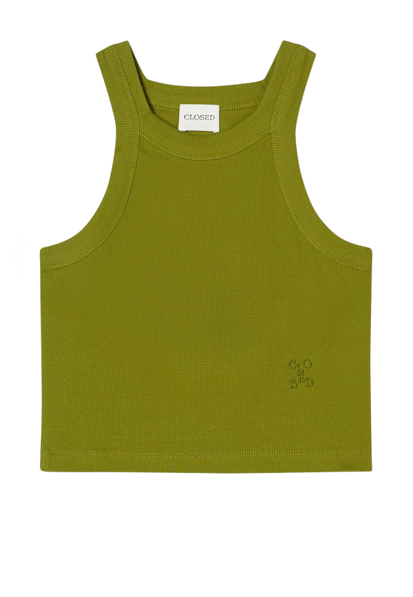 C95568 Cropped Racer Tank Top | Pistacchio Green