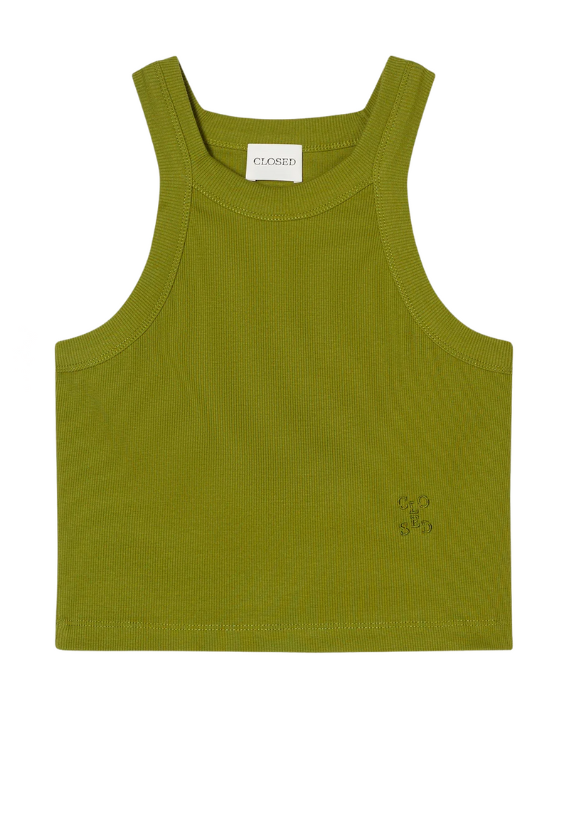 C95568 Cropped Racer Tank Top | Pistacchio Green