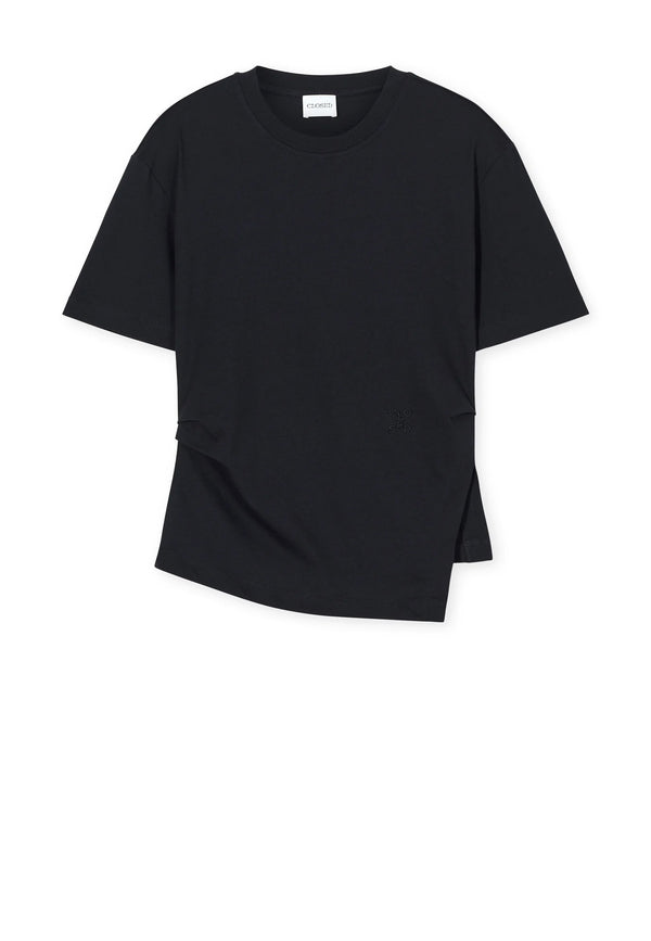 C95633 Draped T-Shirt | Black