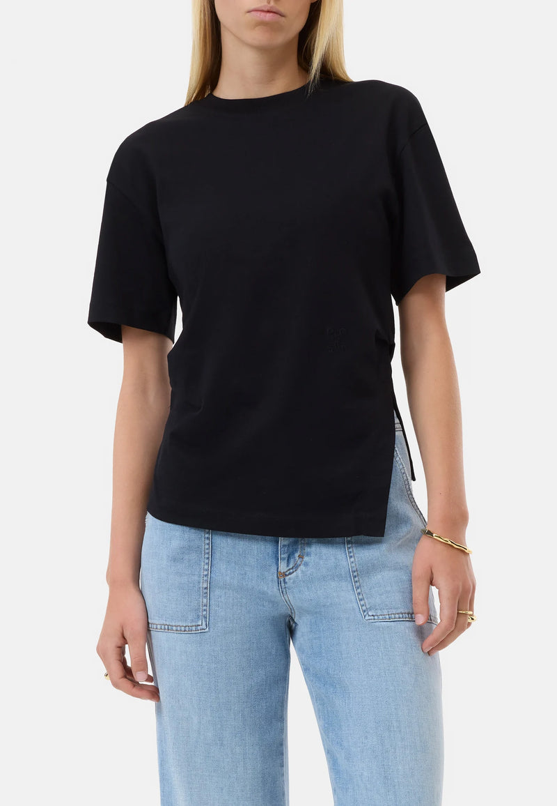 C95633 Draped T-Shirt | Black