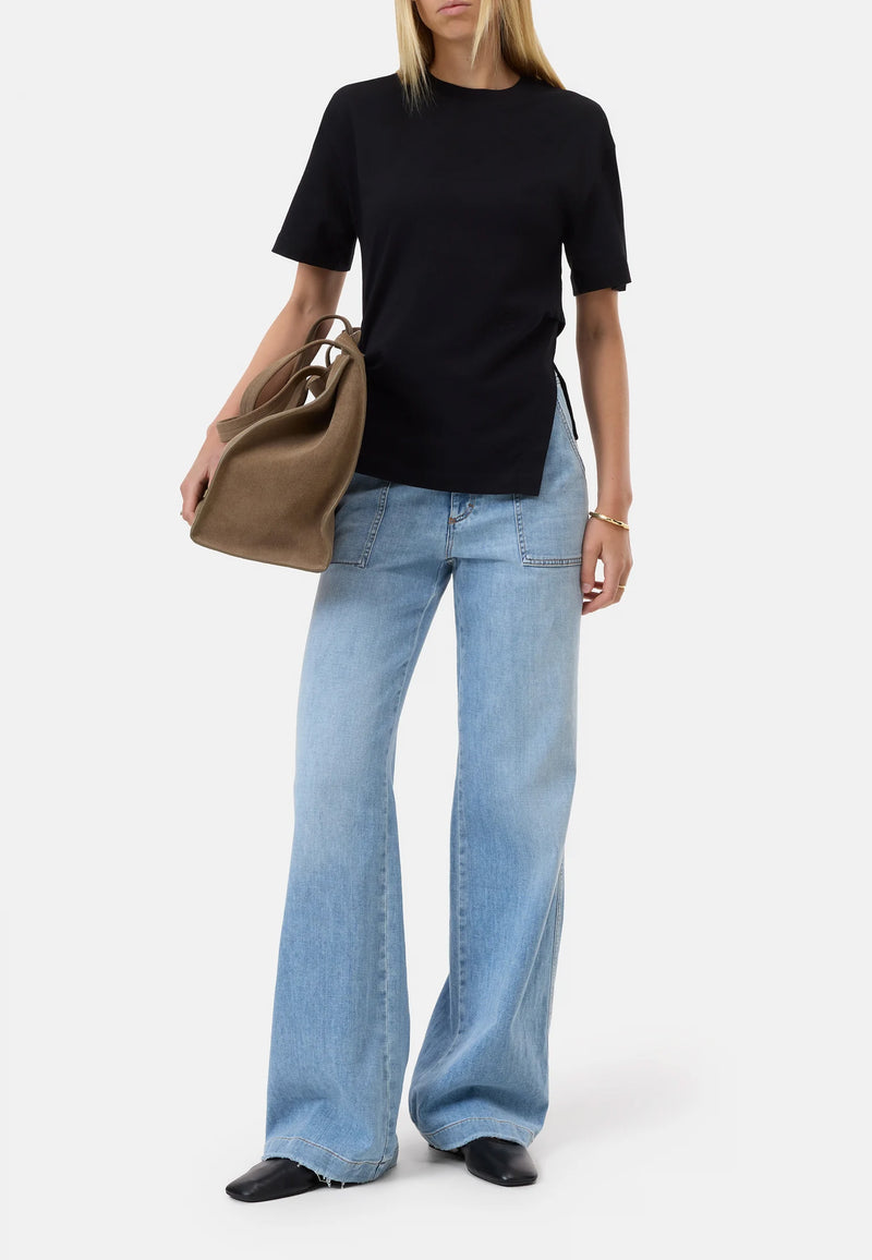 C95633 Draped T-Shirt | Black