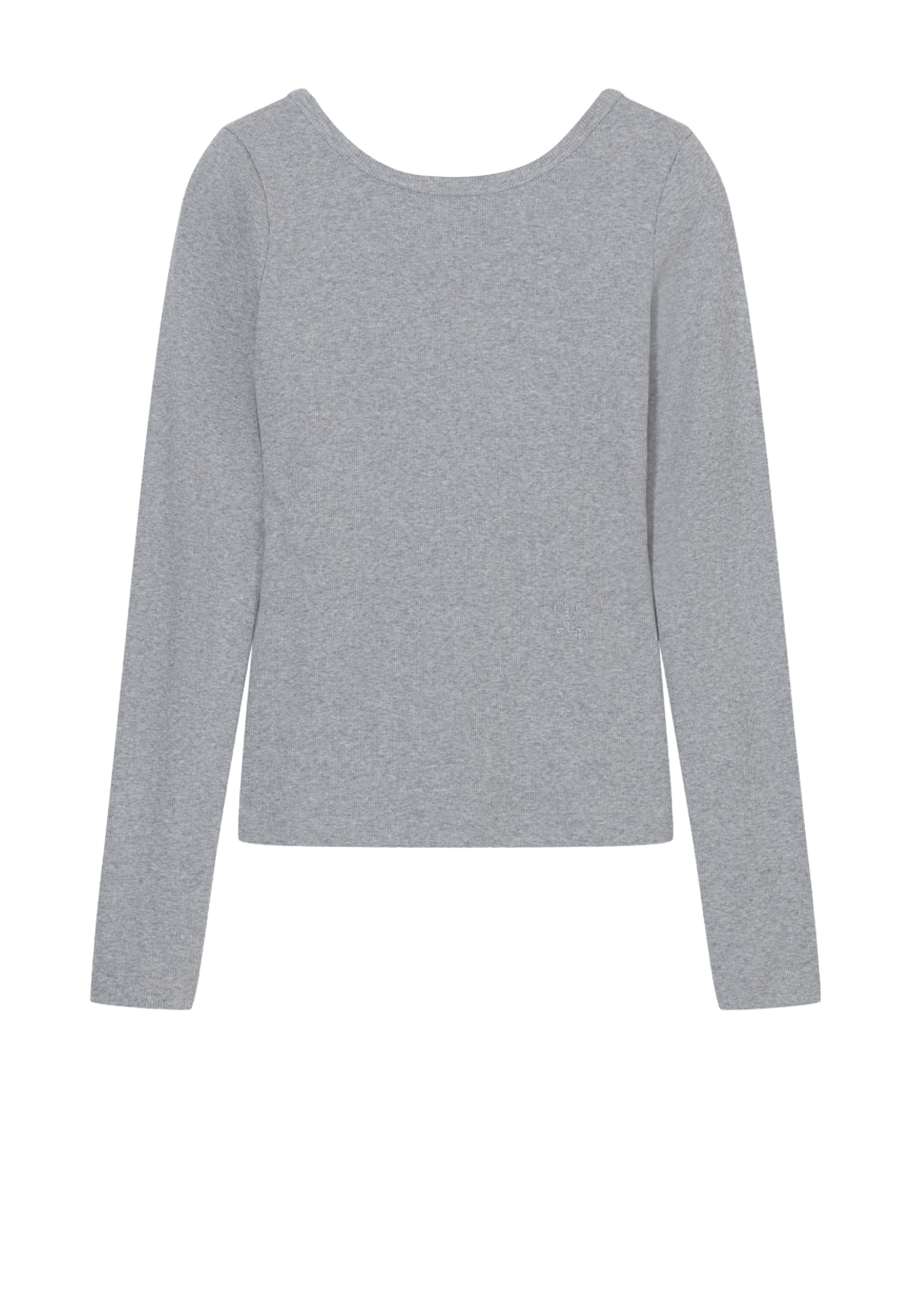 C95748 Deep Back Longsleeve | Light Grey Melange