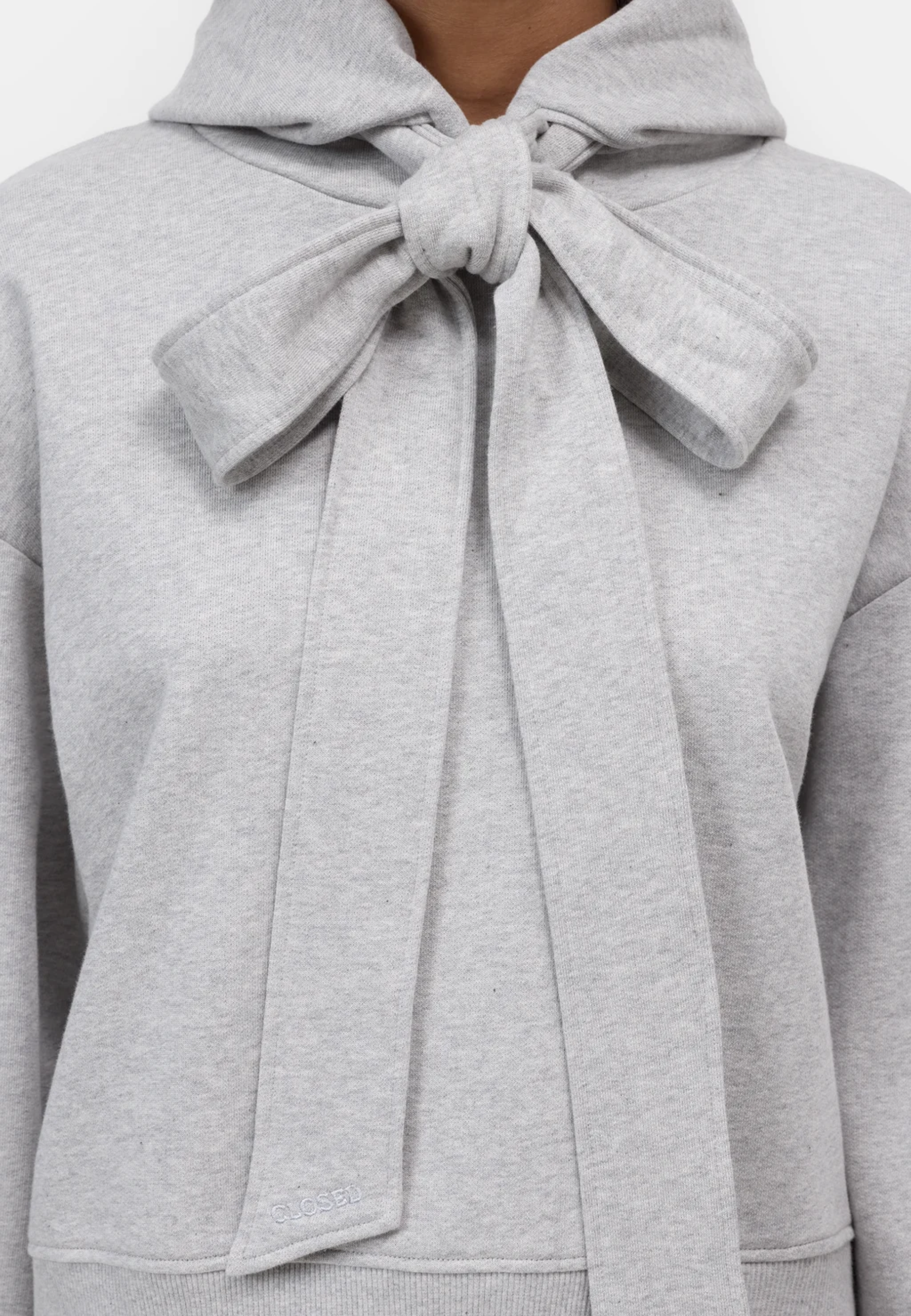 C95752 Bow Tie Hoodie | Light Grey Melange