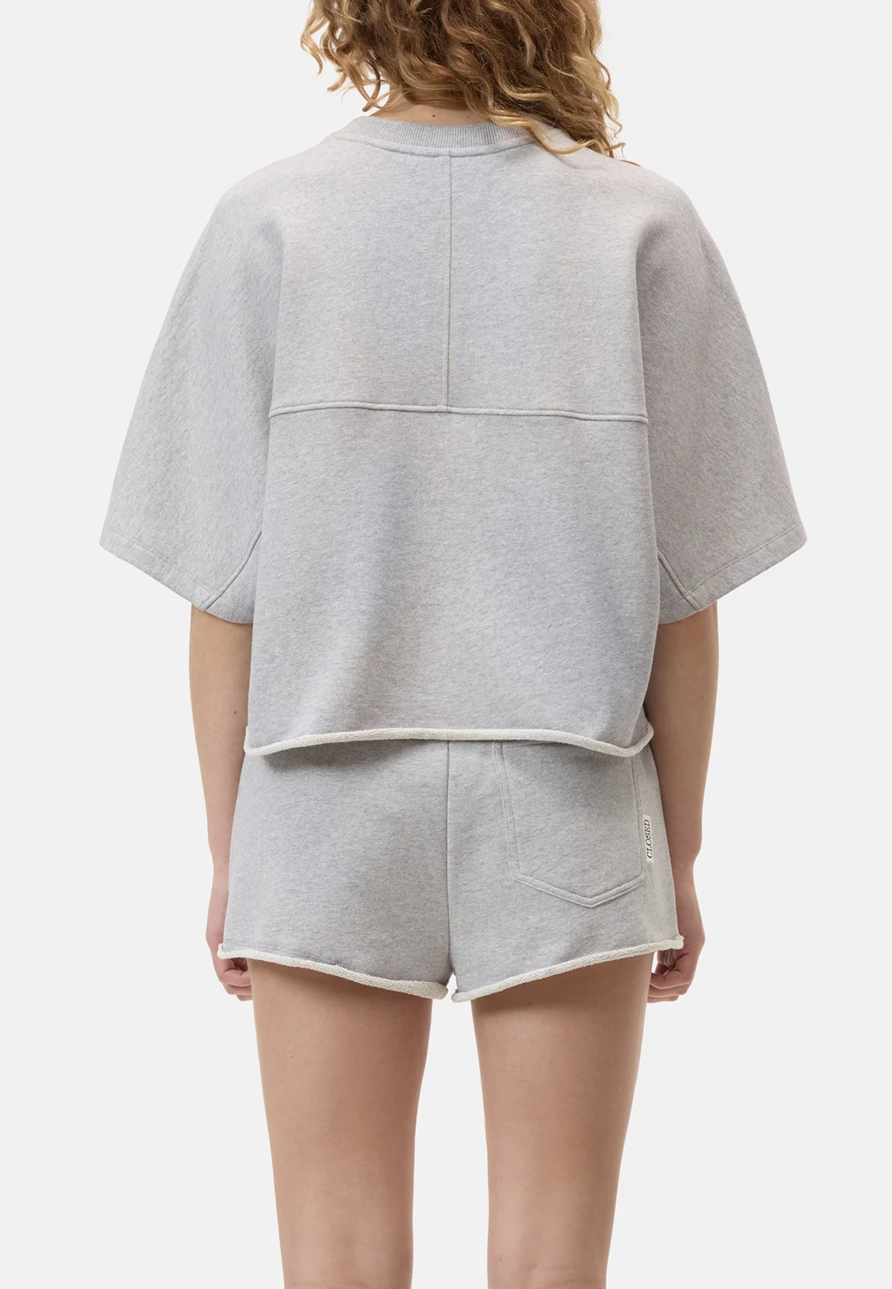 C95763 Deep Yoke T-shirt | Lysegrå Melange