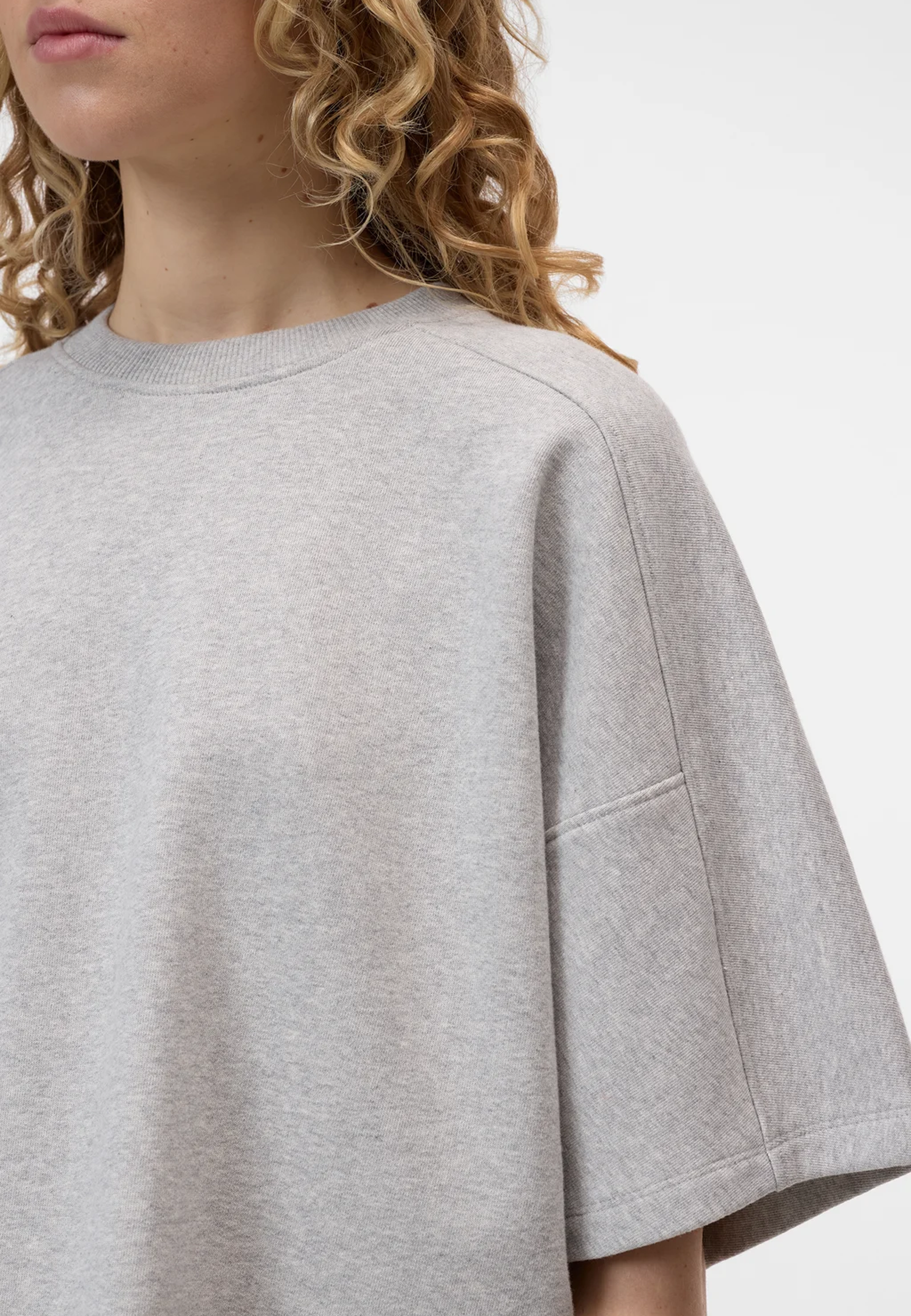 C95763 Deep Yoke T-shirt | Lysegrå Melange