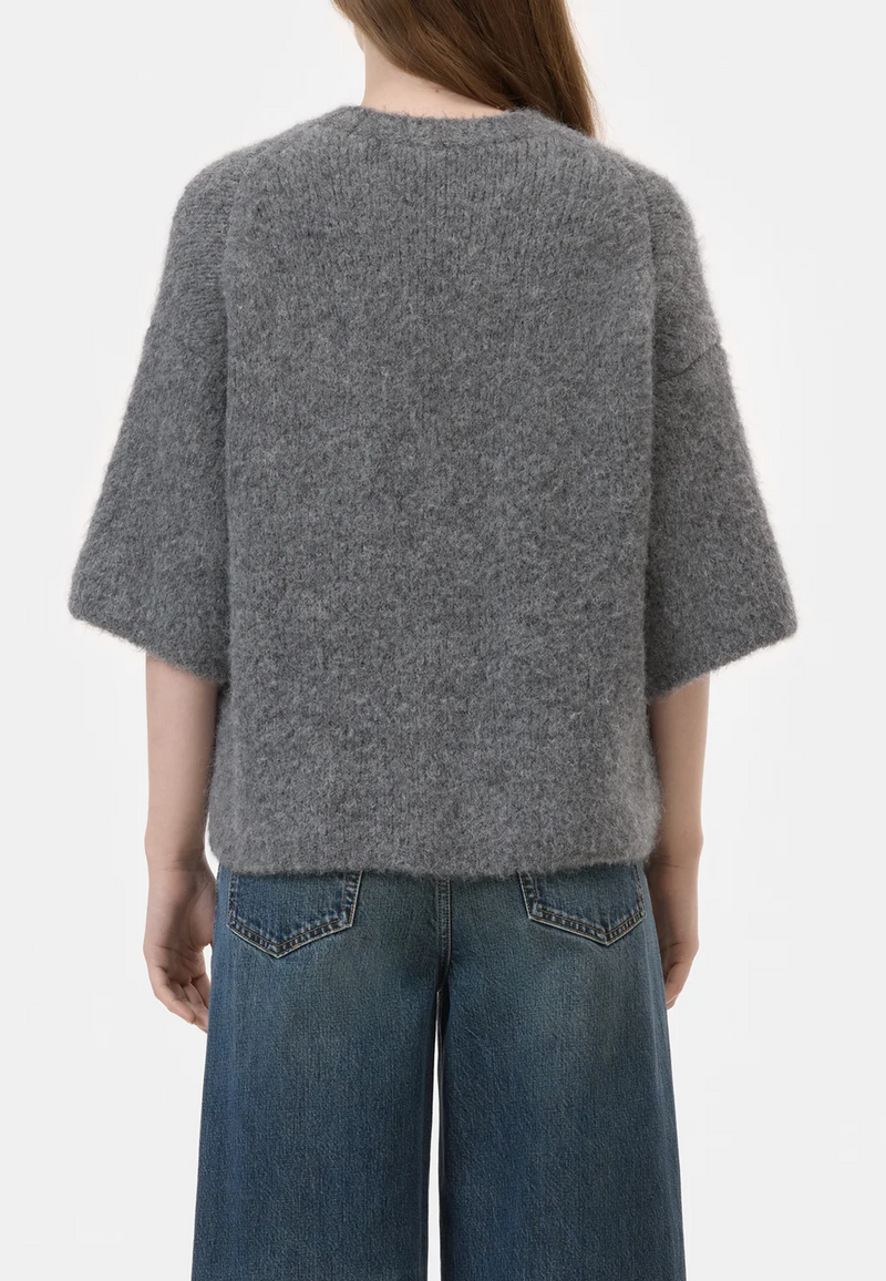 C96441 Kurzarm Pullover | Dark Grey Melange