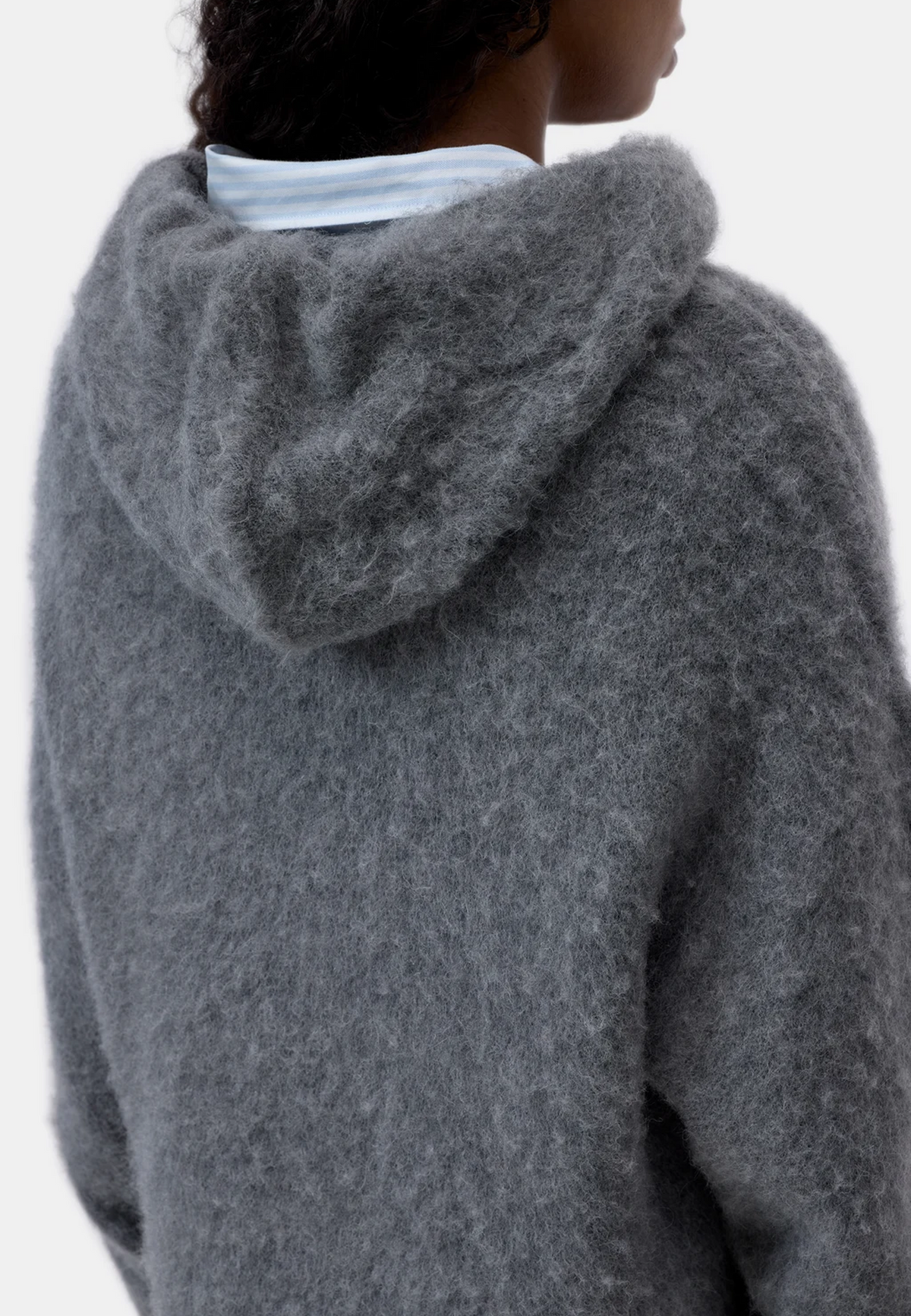 C96922 Bow Tie Hoodie Pullover | Dark Grey Melange