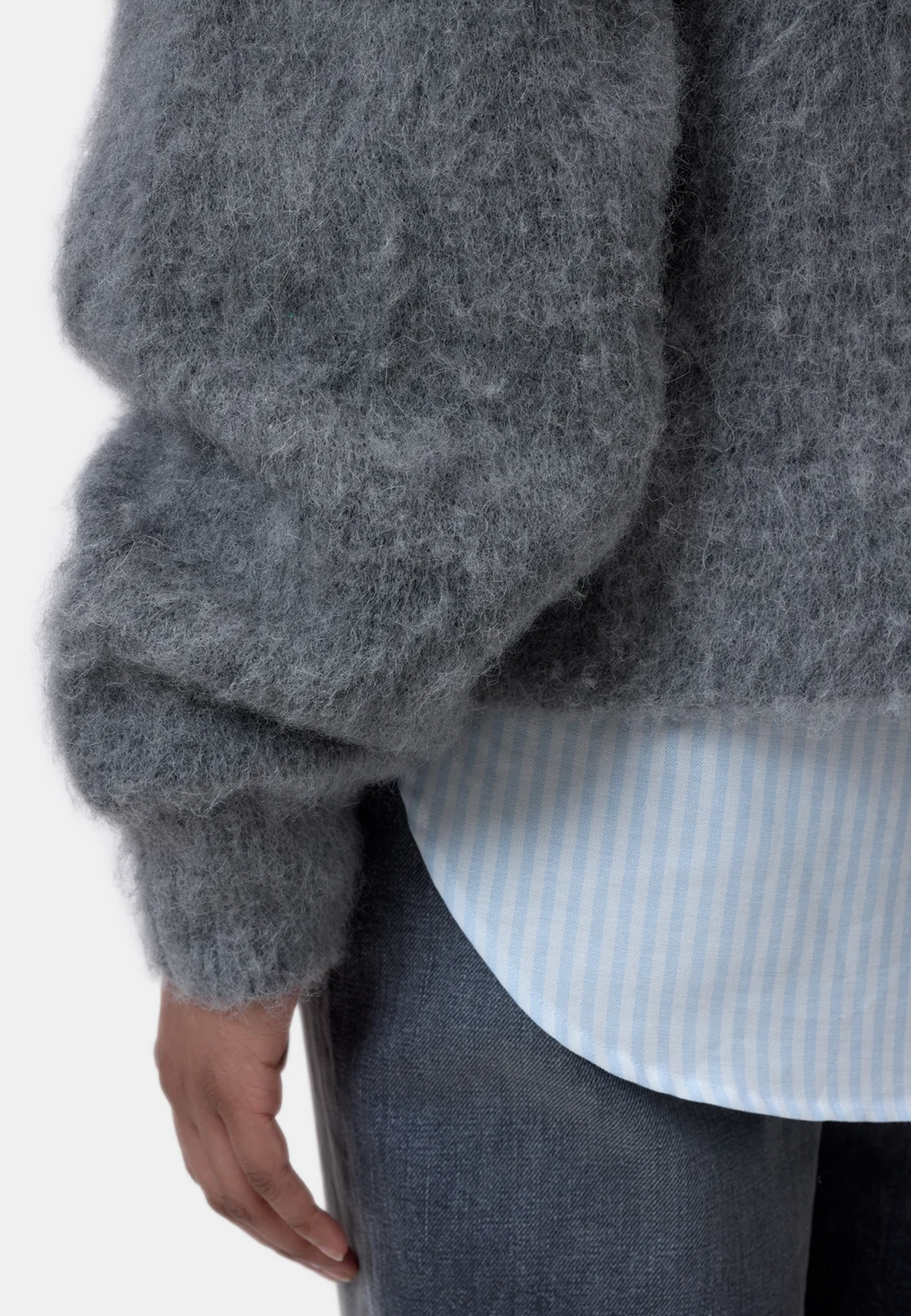 C96922 Bow Tie Hoodie Pullover | Dark Grey Melange