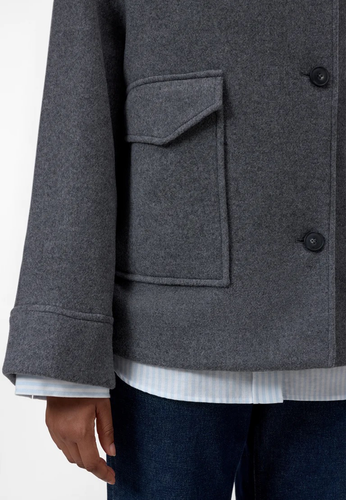 C97240 Wolljacke | Dark Grey Melange