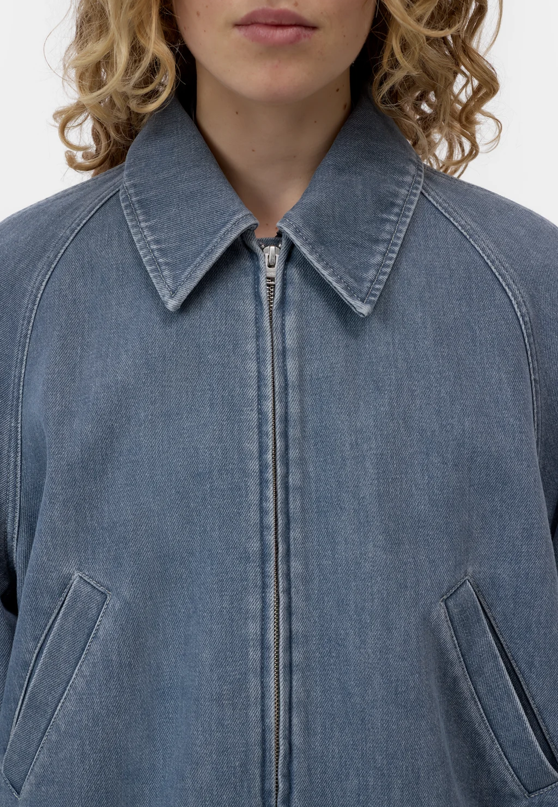 C97510 Denim Raglan Blouson | Mid Grey