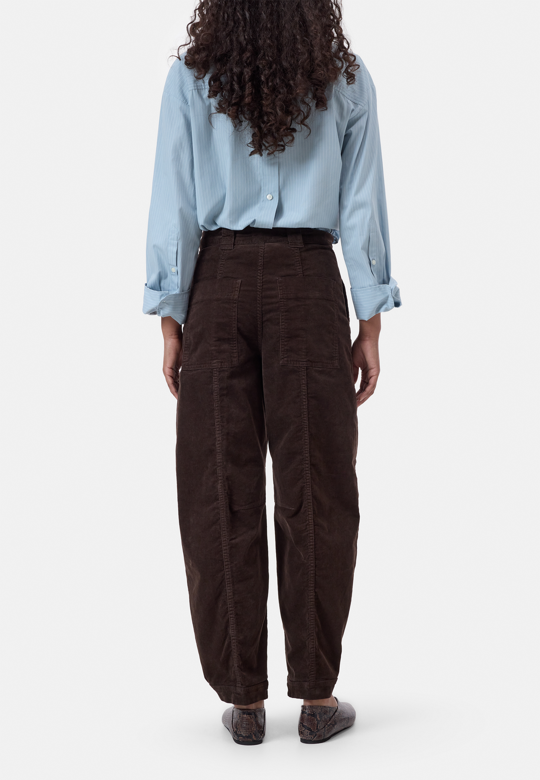 Rhannon Wide Leg Kordhose | Mahagony Brown
