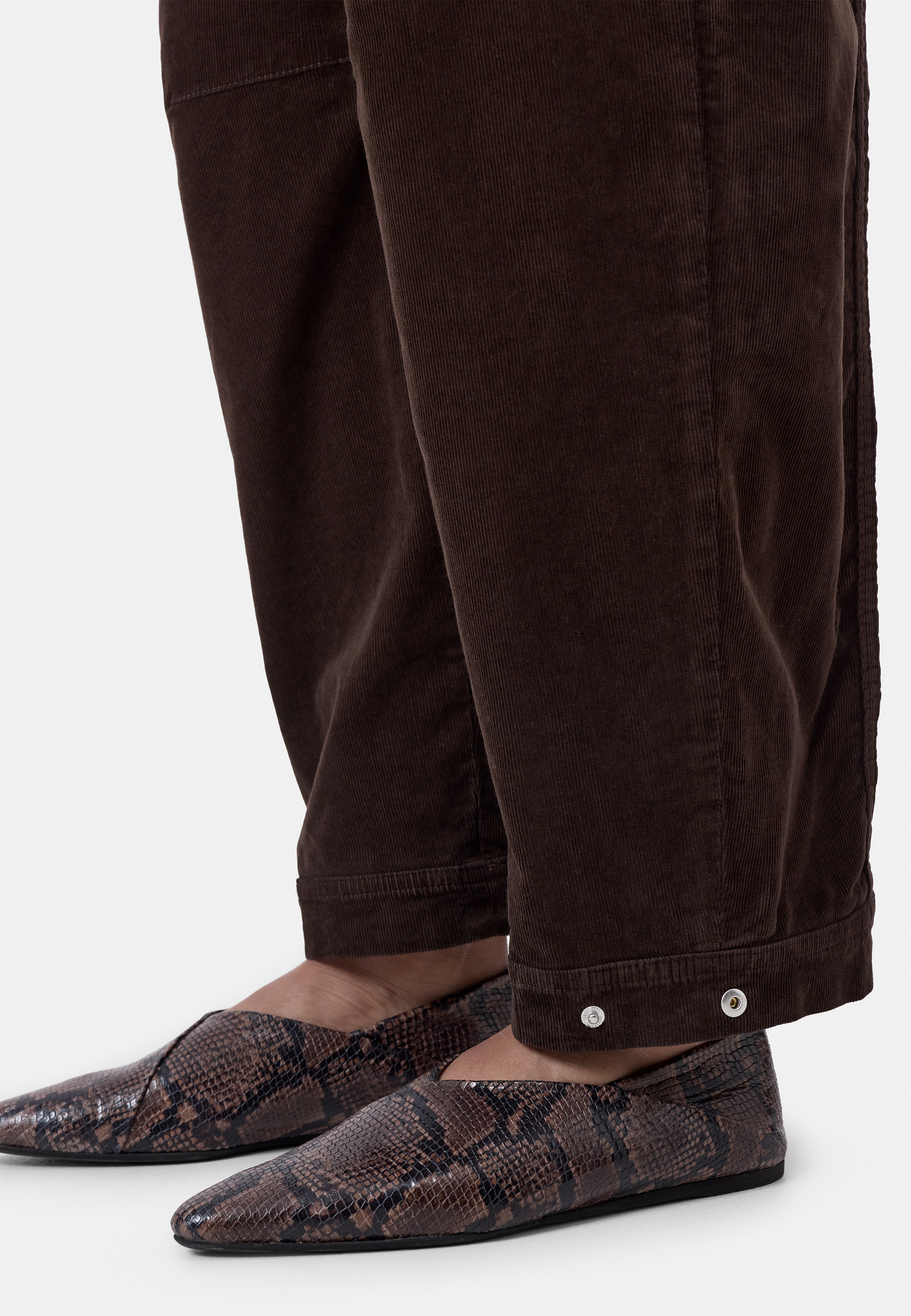 Rhannon Wide Leg Kordhose | Mahagony Brown