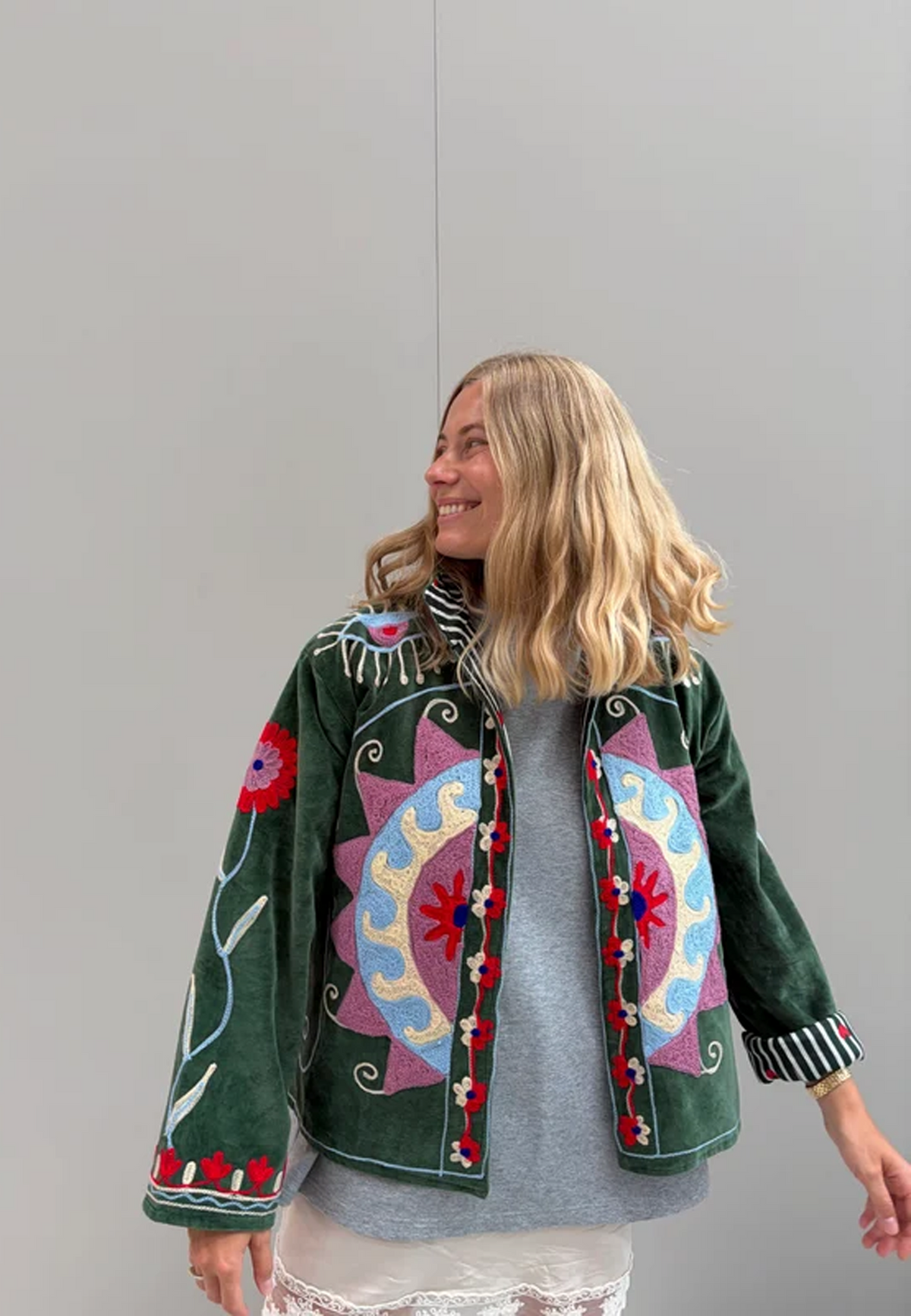 Brisa Embroidery Jacke | Green