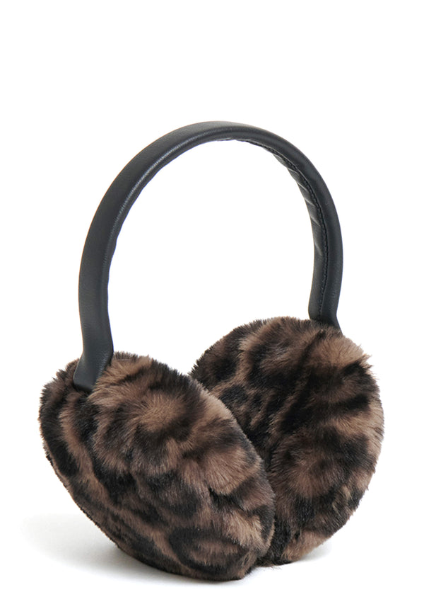 Esme Fake Fur Ohrschützer | Dark Leopard