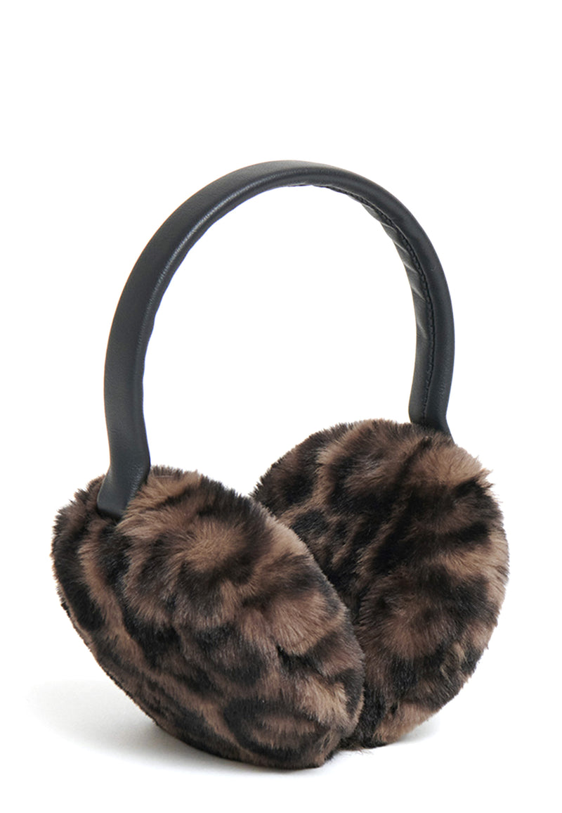 Esme Fake Fur Ohrschützer | Dark Leopard