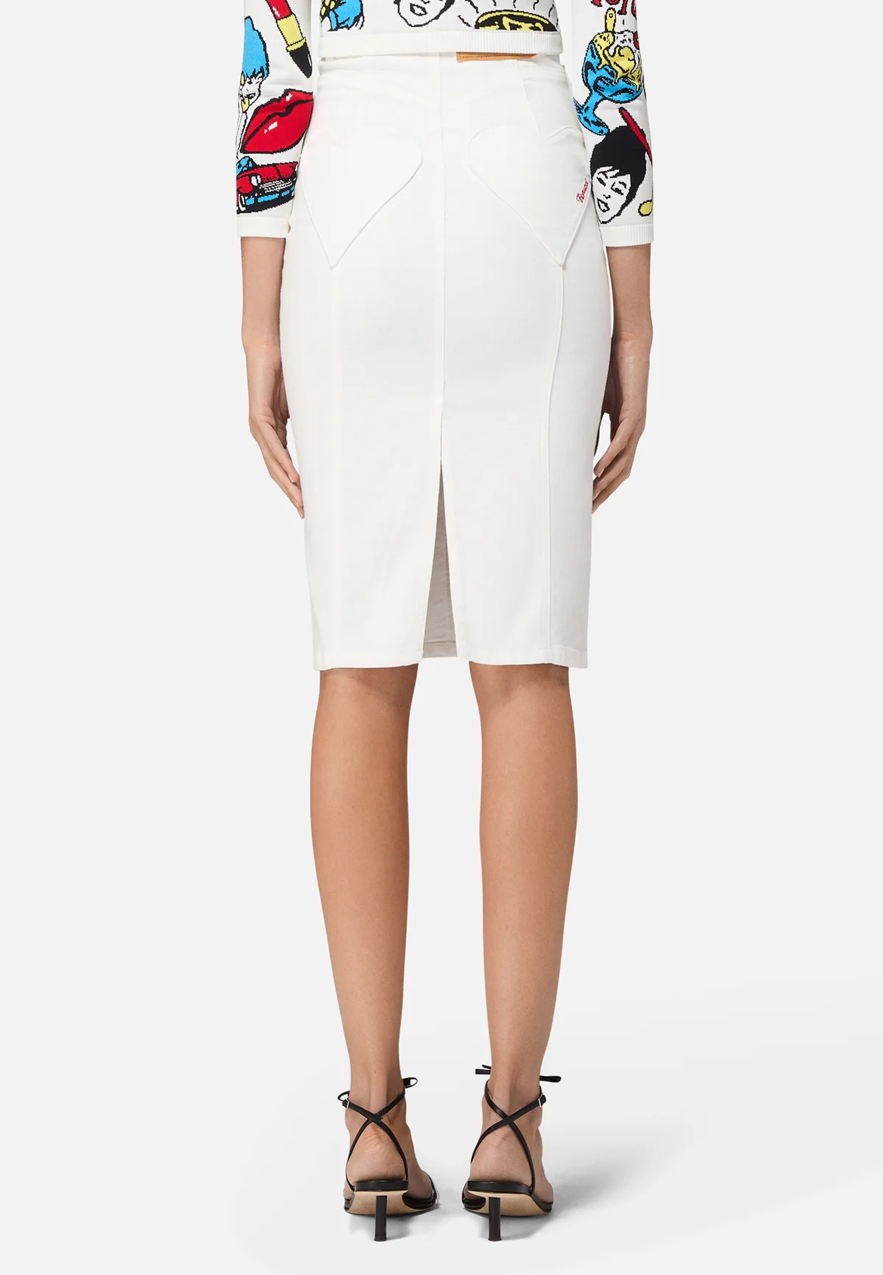 Double Heart Midi Skirt | White