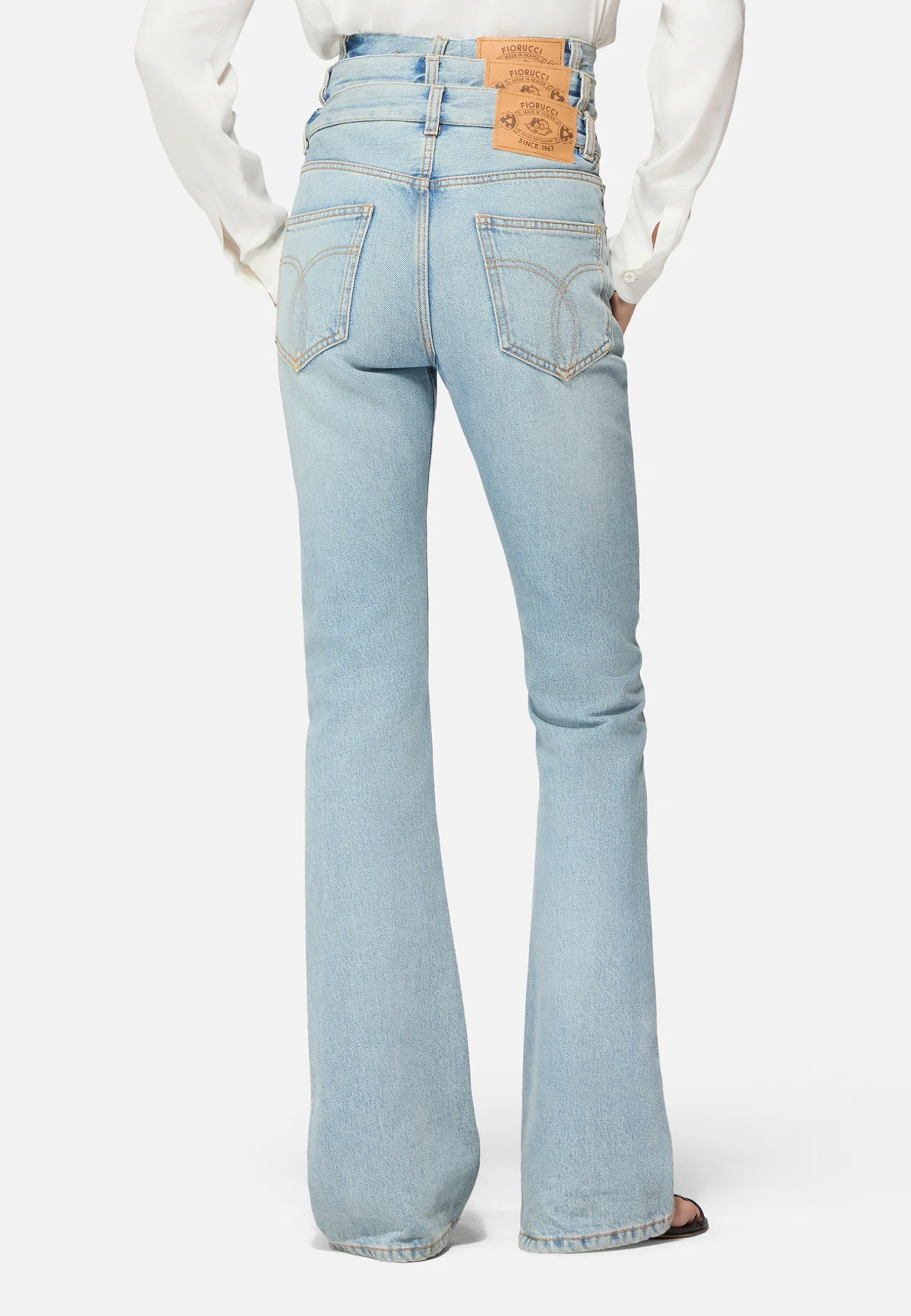 Triple Layer Flared Jeans | Light Blue