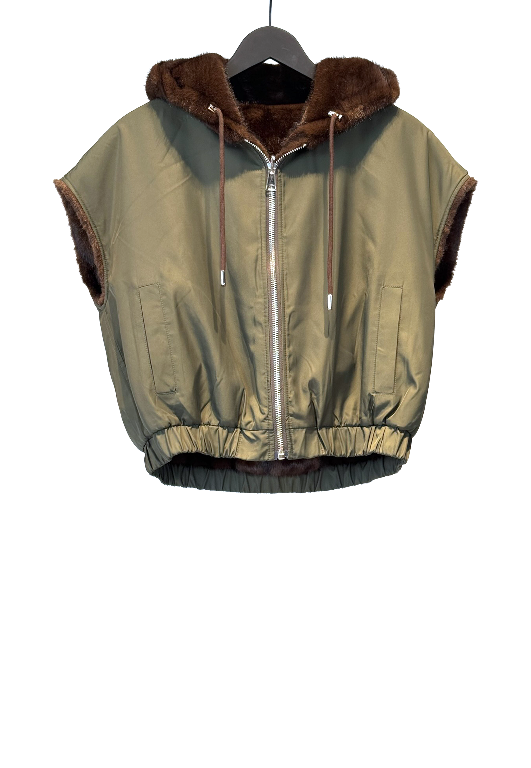 Zoey Reversible Weste | Olive Brown