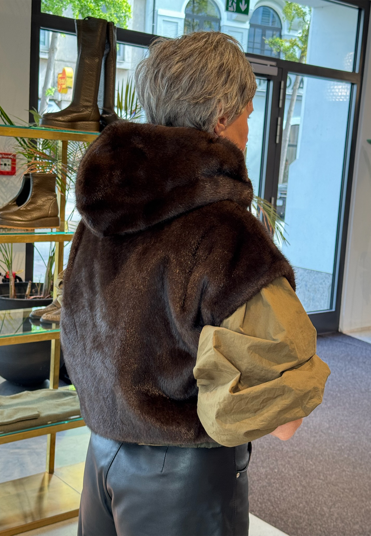Zoey Reversible Weste | Olive Brown