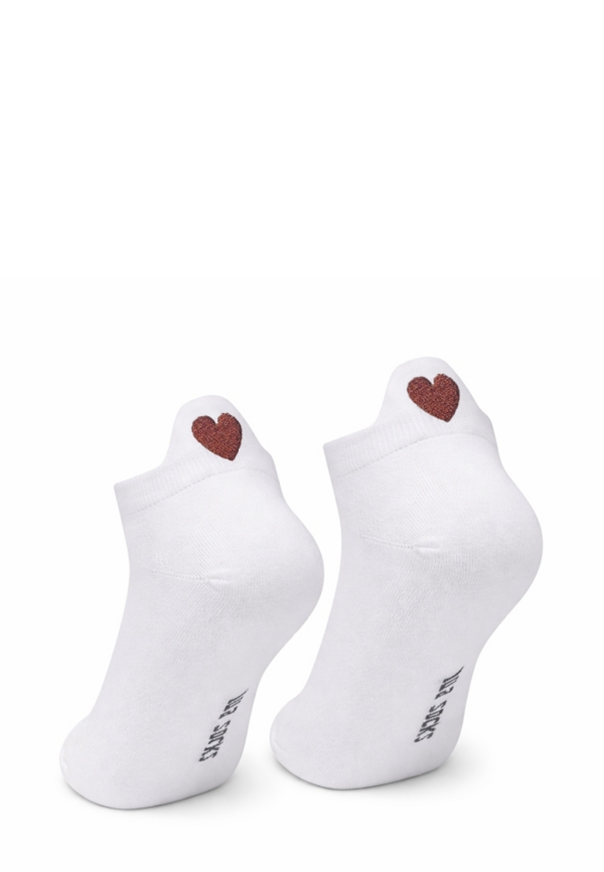 Heart Sneakersocke | White Gold Brown