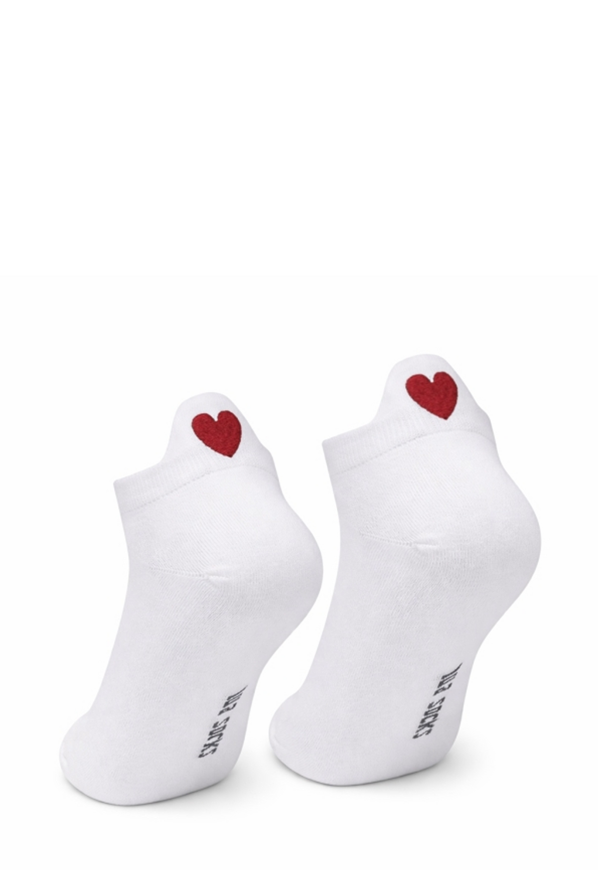 Heart Sneakersocke | White Red