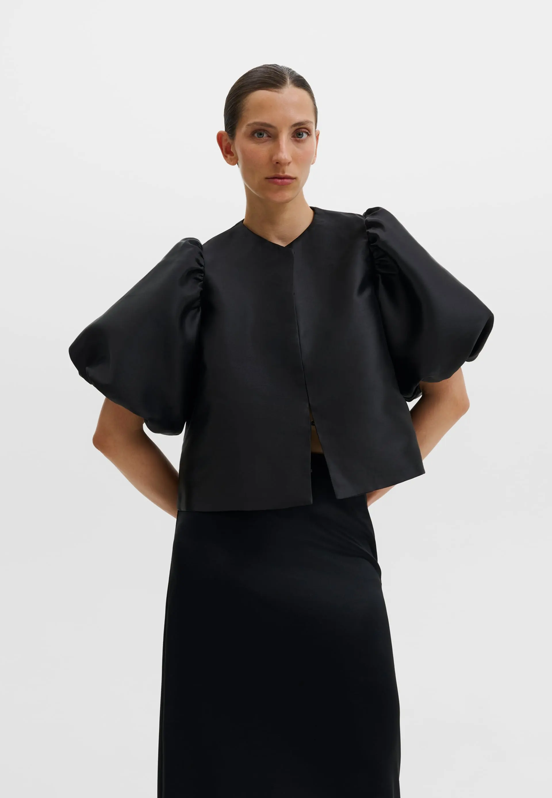 Cleo Puff Sleeve Bluse | Black