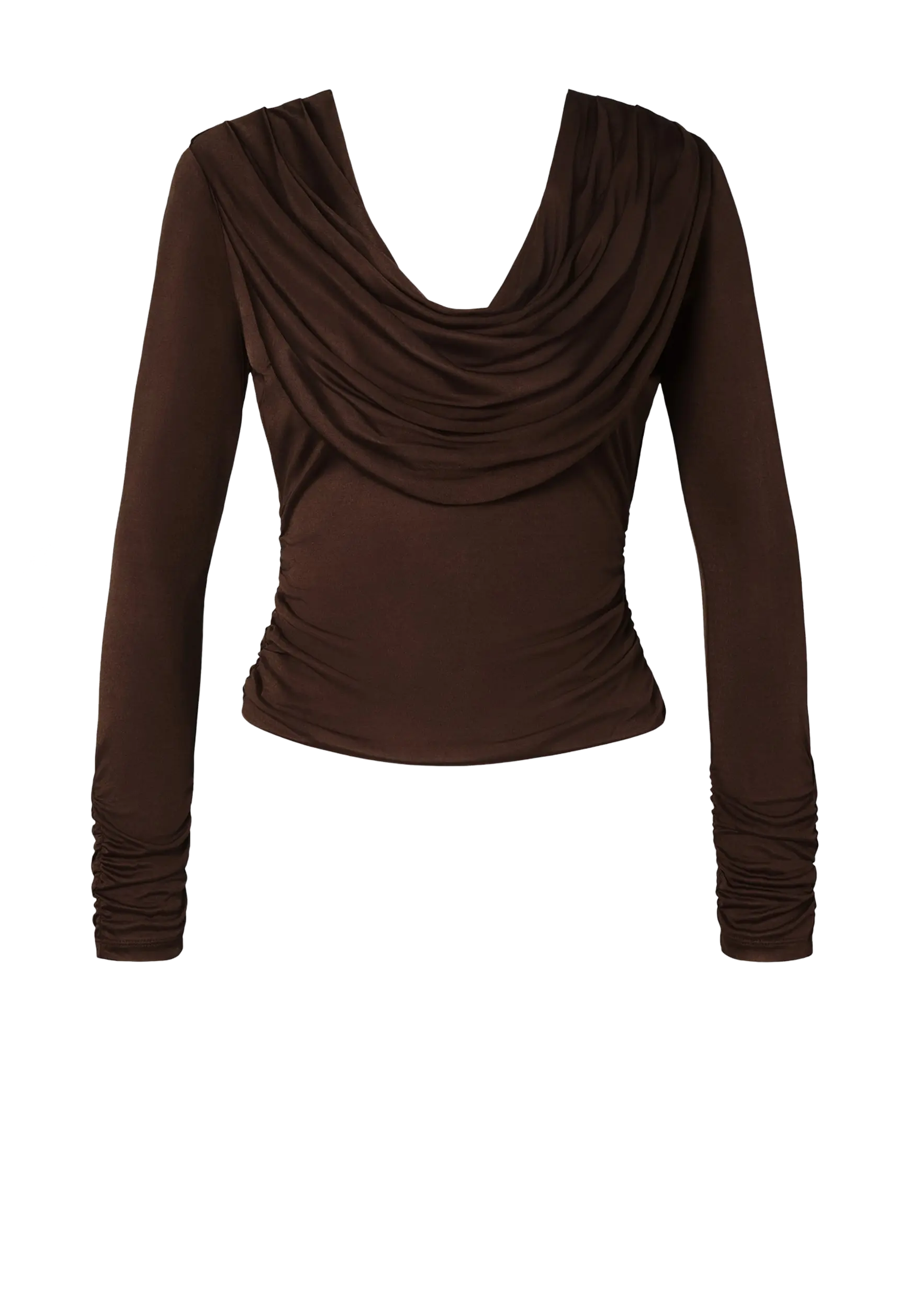 Signe Cowl Neck Longsleeve | Dark Brown